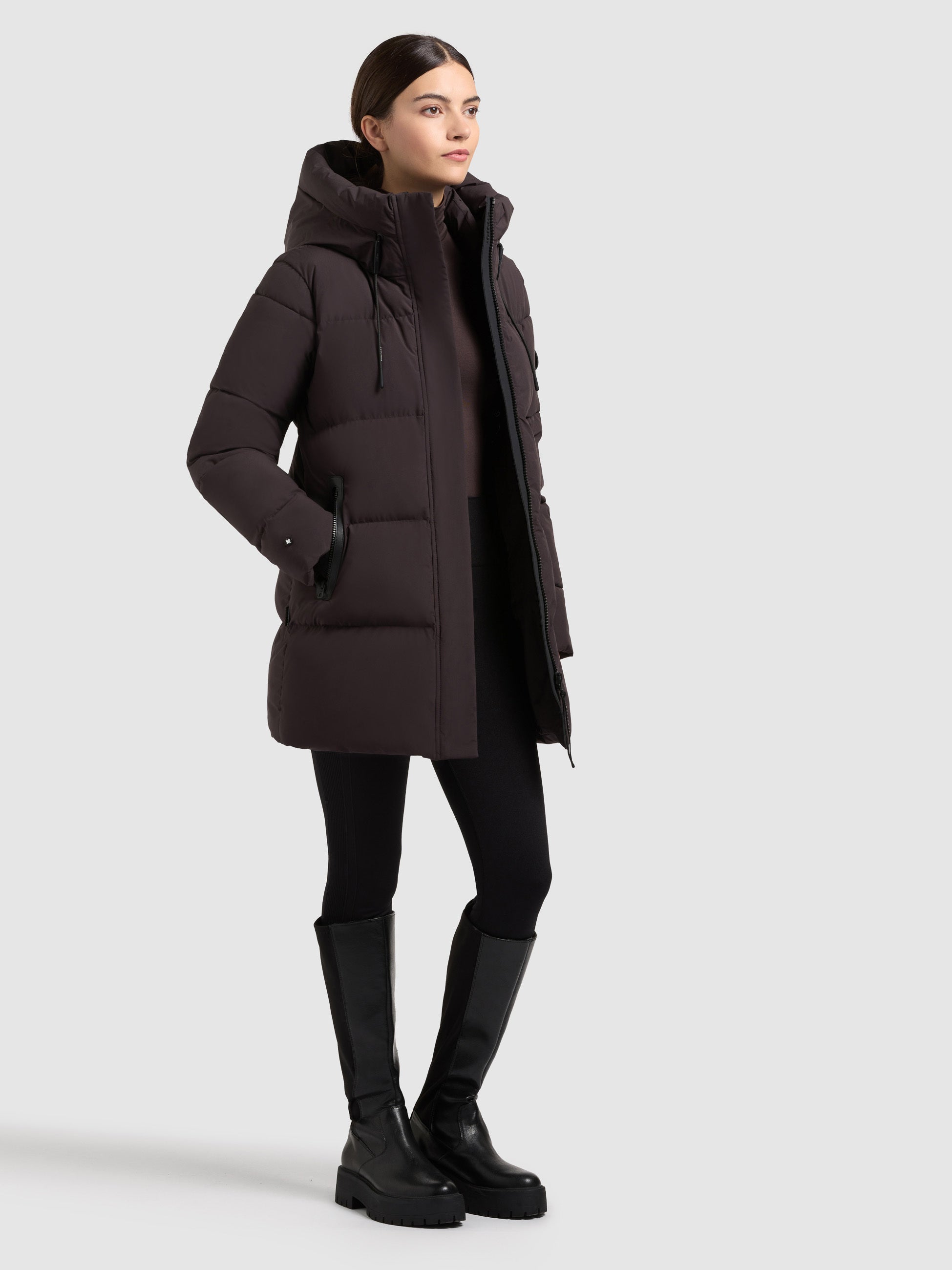khujo-drown-matt-damen-steppjacke-moody-plum-loose-fit image 6
