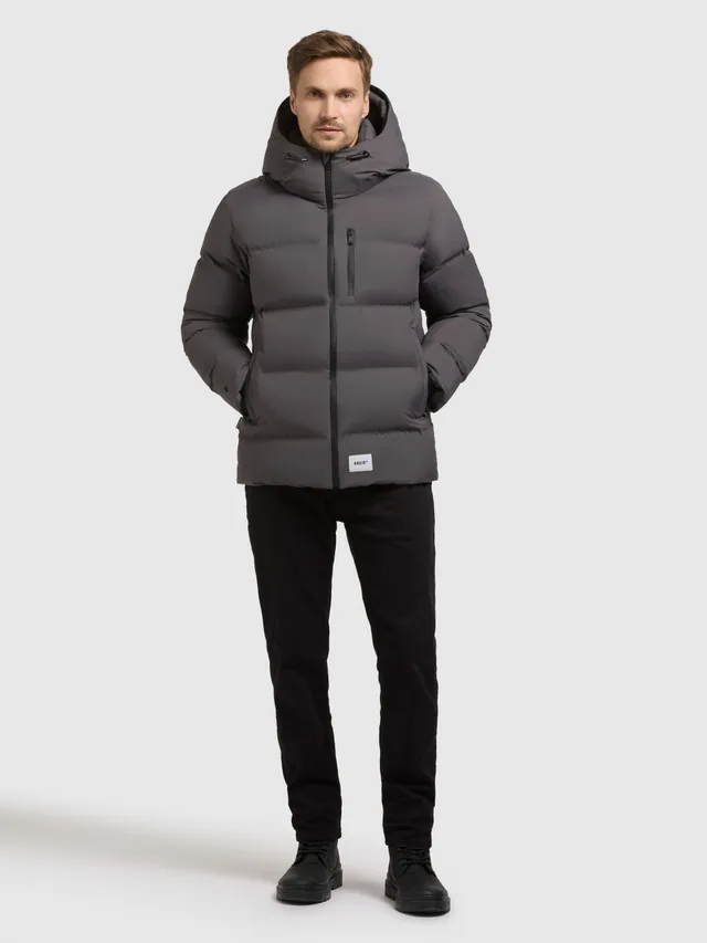 khujo-jacke-silas3-graphite-grey-warm-wattierte-steppjacke-mit-kapuze image 1