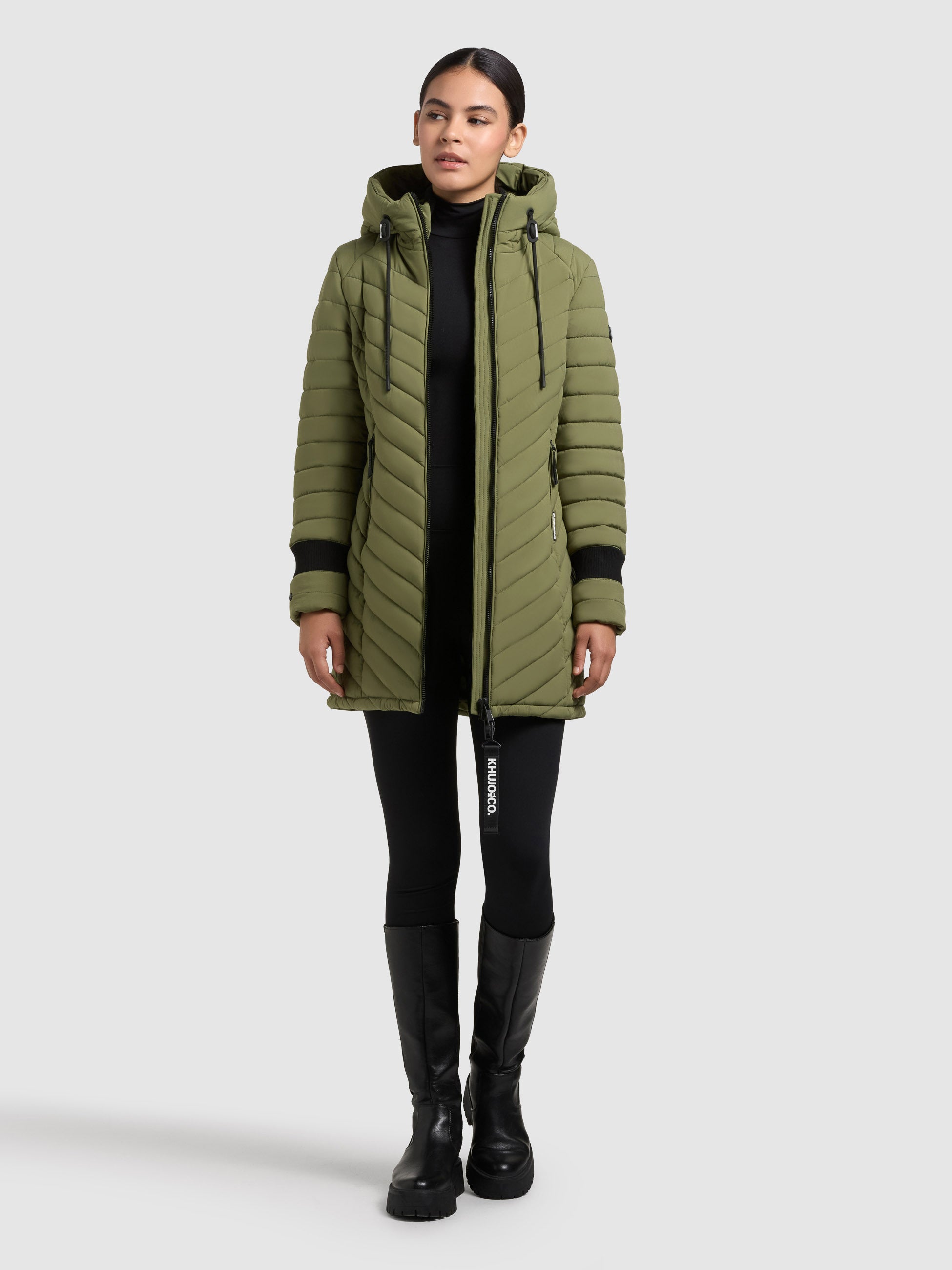 khujo-coat-nita4-fern-green-kurzmantel-tailliert-leicht image 1