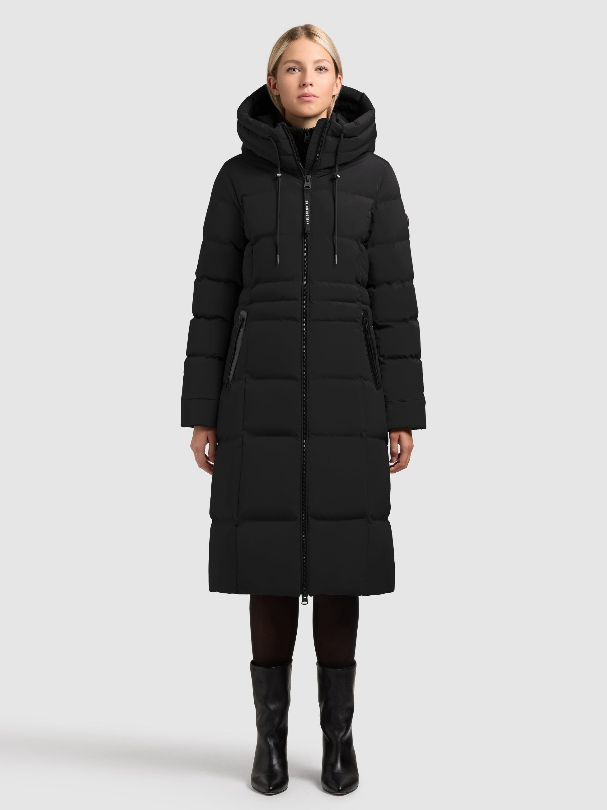 khujo-mantel-enakh-black-slim-fit-steppmantel-knielang-mit-kapuze-damen image 6