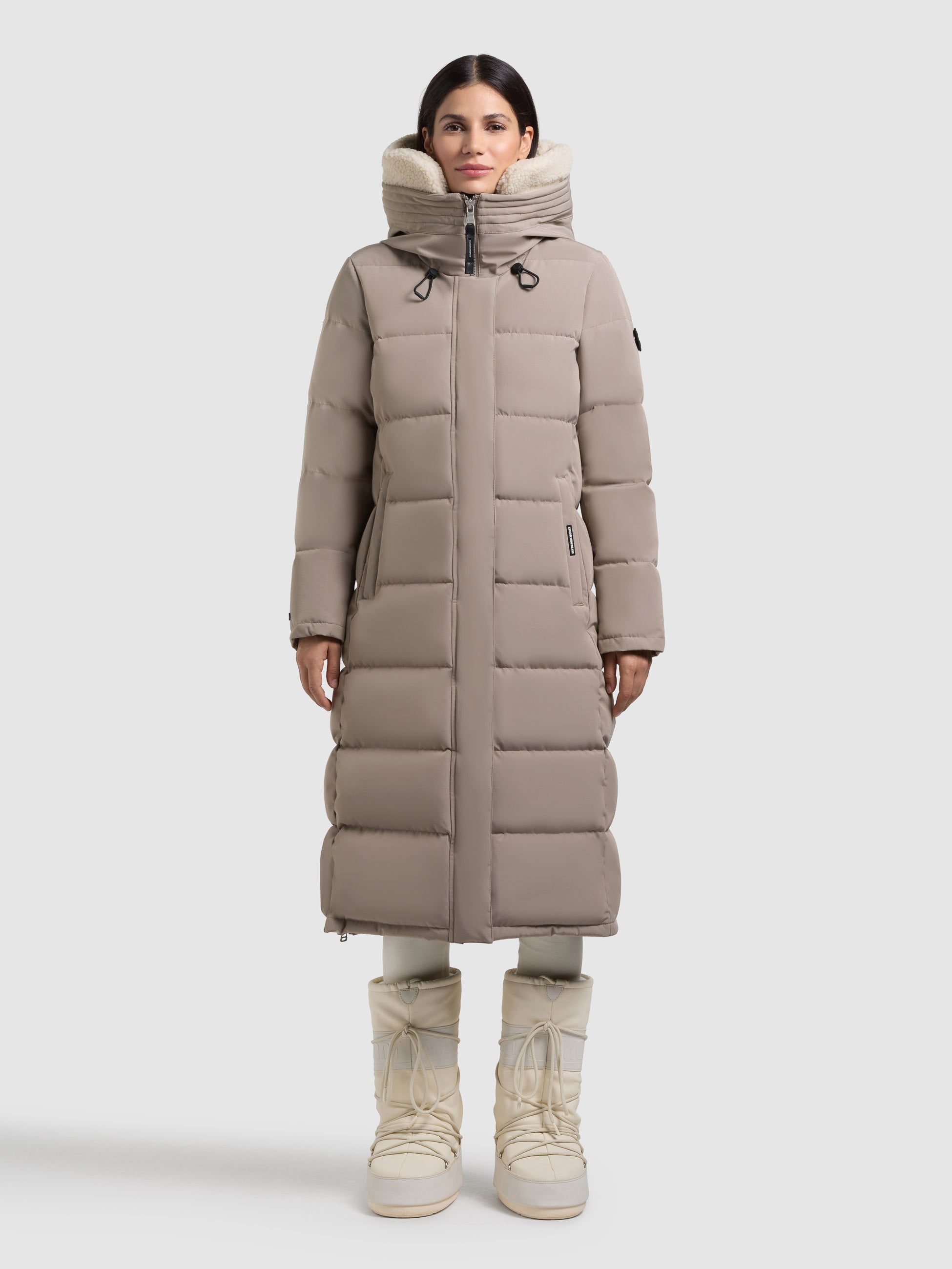 khujo-coat-daras-steppmantel-greige-damen-knielang image 1