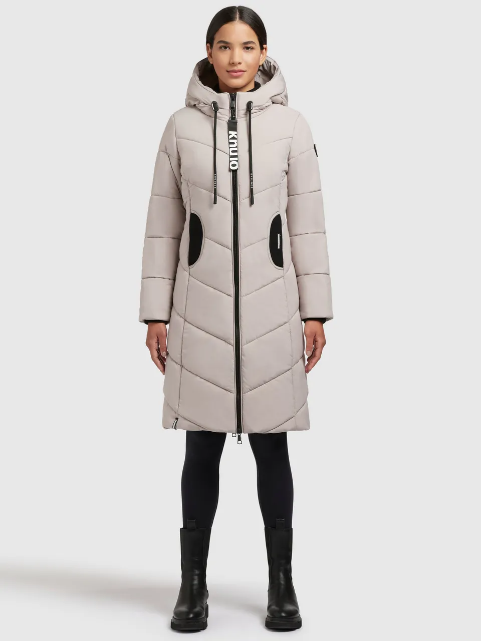 khujo-mantel-aribay4-light-hellbeige-lange-damen-steppjacke image 1