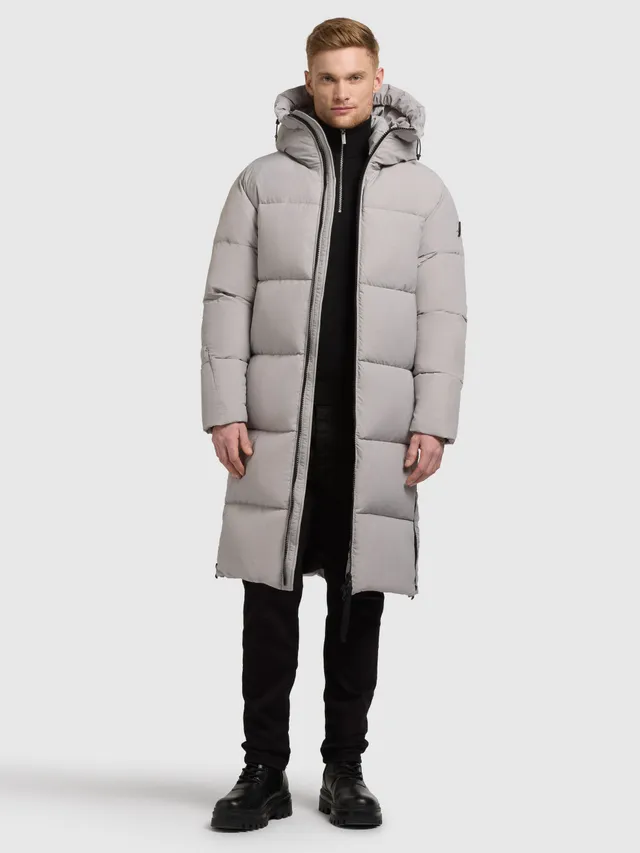 khujo-dash-damen-mantel-nimbus-grey-wattierter-steppmantel-knielang image 1