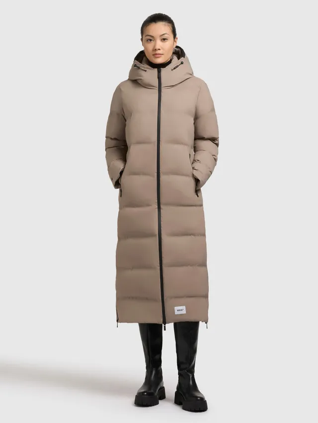 khujo-mantel-larea4-greige-damen-steppmantel-wadenlang-regular-fit image 1