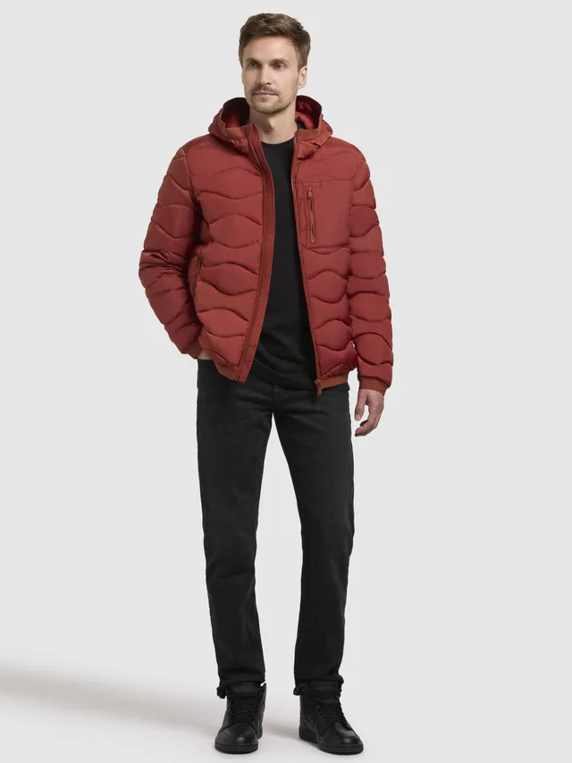 khujo-jacke-omer-rotbraun-steppjacke-h-ftlang-gesteppt-mit-kapuze image 1