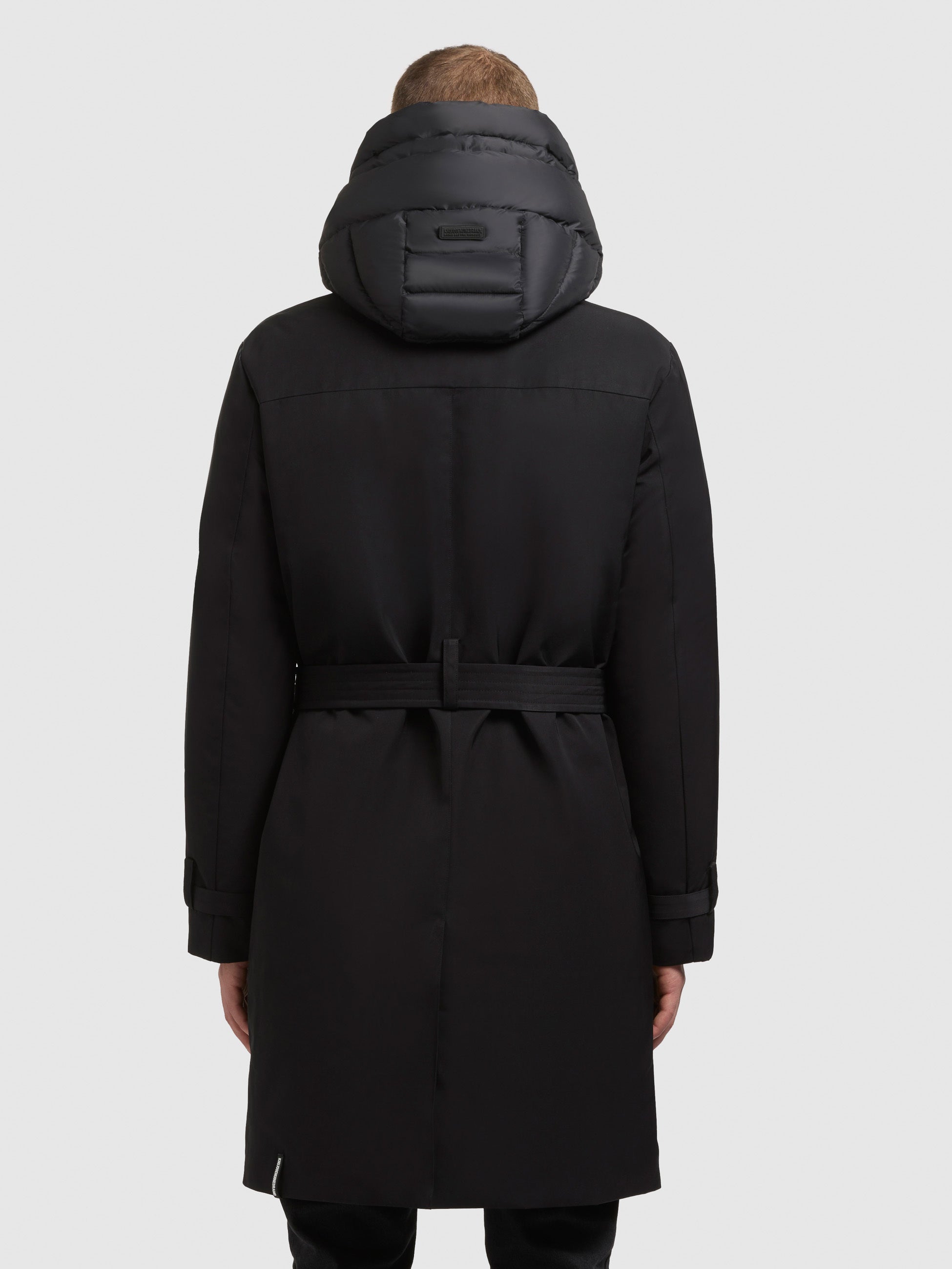 khujo-mantel-tarm-black-wattierter-trenchcoat-kurzmantel image 3