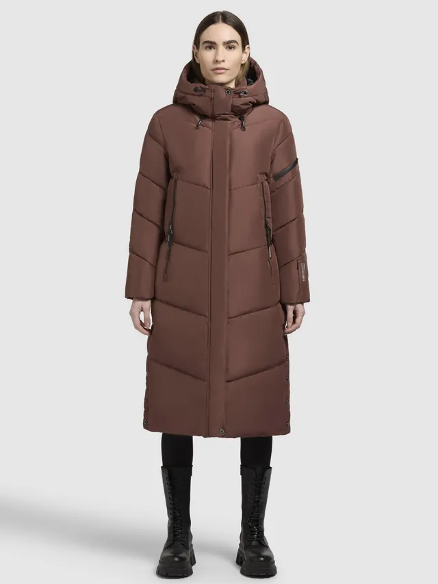khujo-coat-sonje6-red-brown-damen-steppmantel-wadenlang image 1