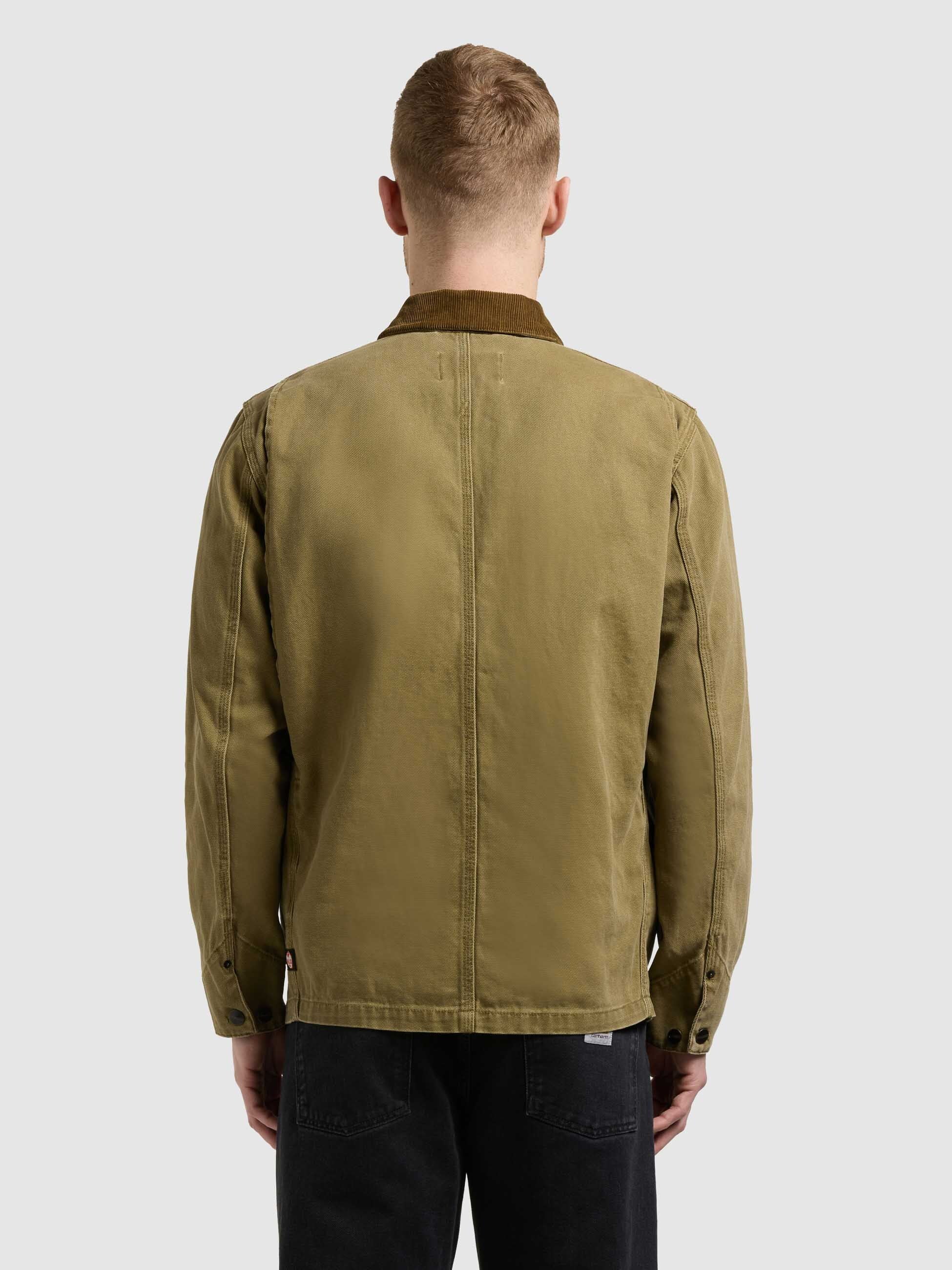 khujo-jacke-nuhh-canary-green-workwear-canvas-jacke-mit-cordkragen image 3