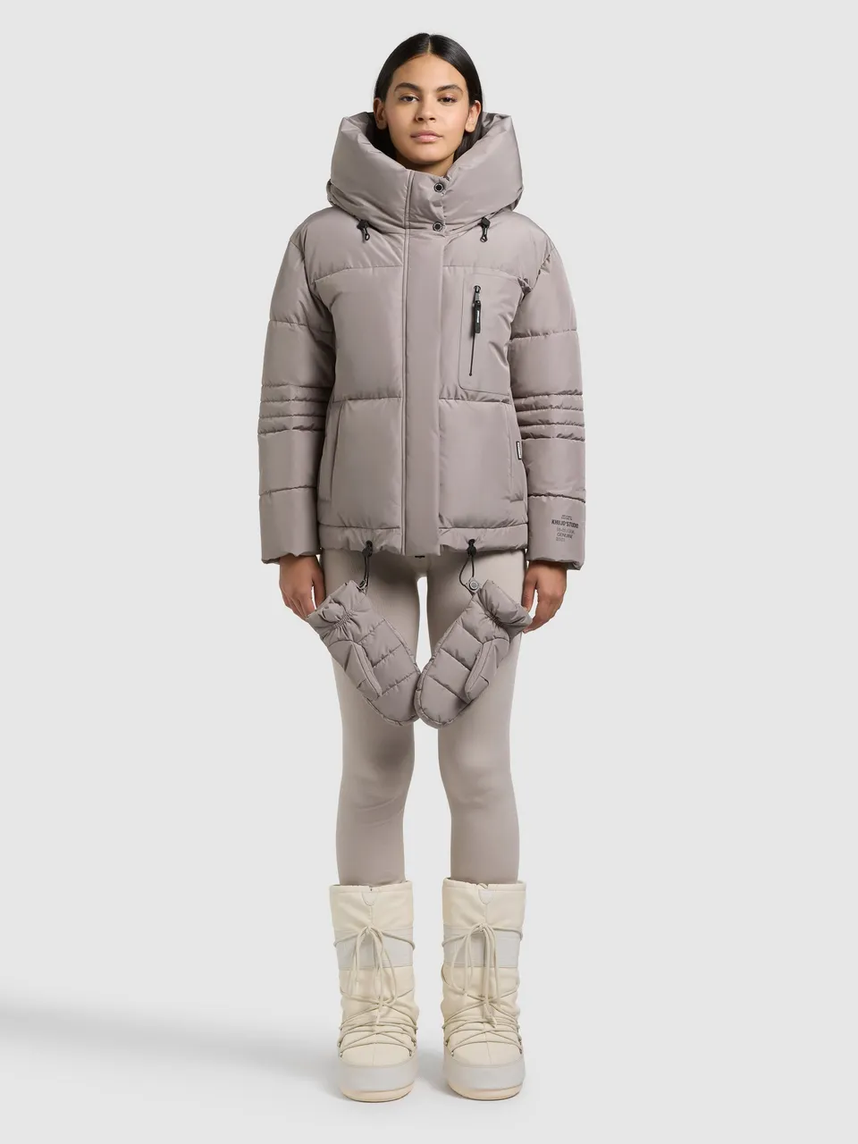 khujo-jacke-peeke2-with-gloves-greige-steppjacke-mit-handschuhen image 1