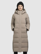 khujo-coat-dote-matt-wadenlanger-steppmantel-in-gray-beige-mit-abnehmbarer-kapuz image 4