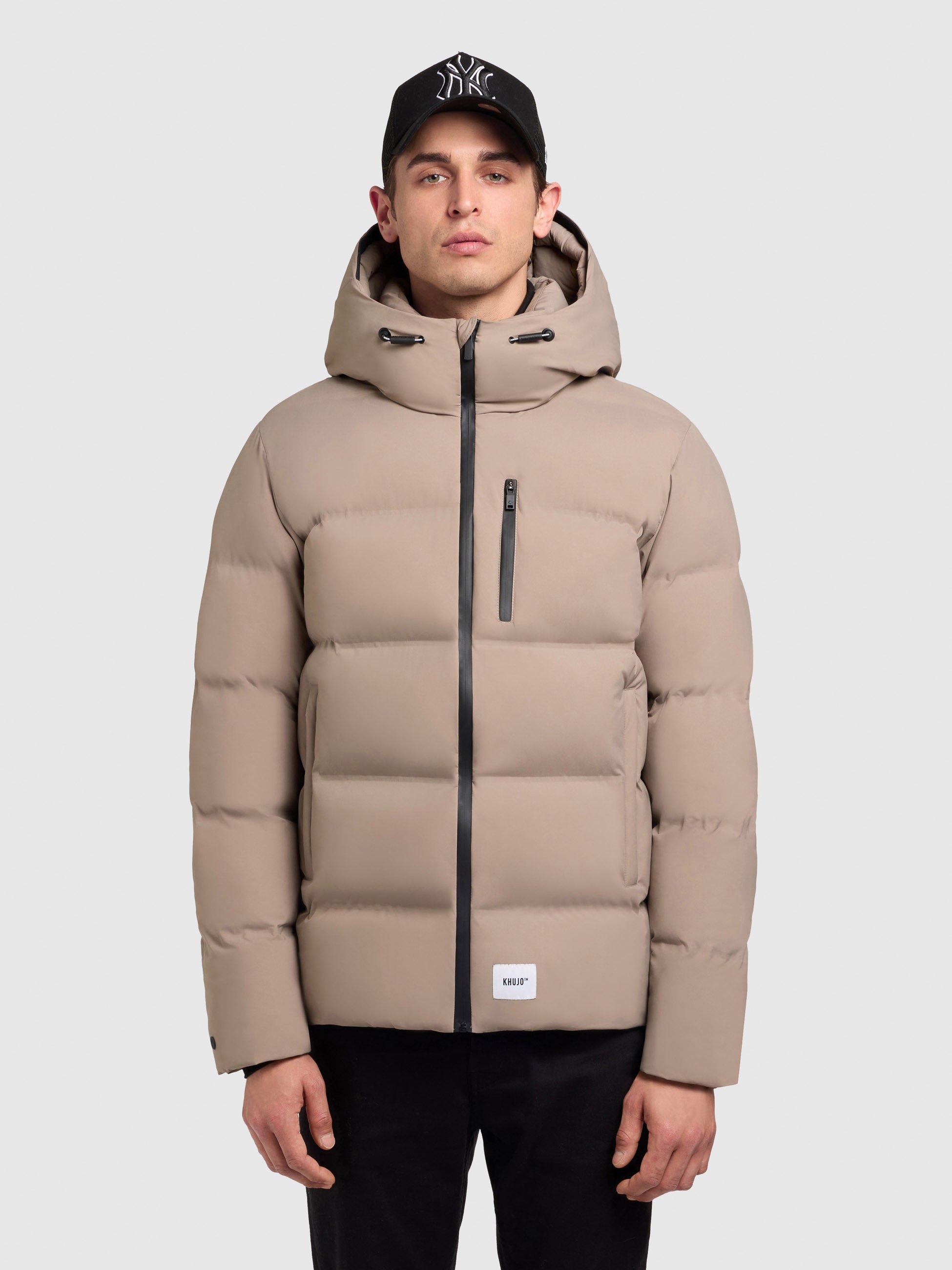 khujo-jacke-silas3-greige-herren-steppjacke-mit-kapuze image 4