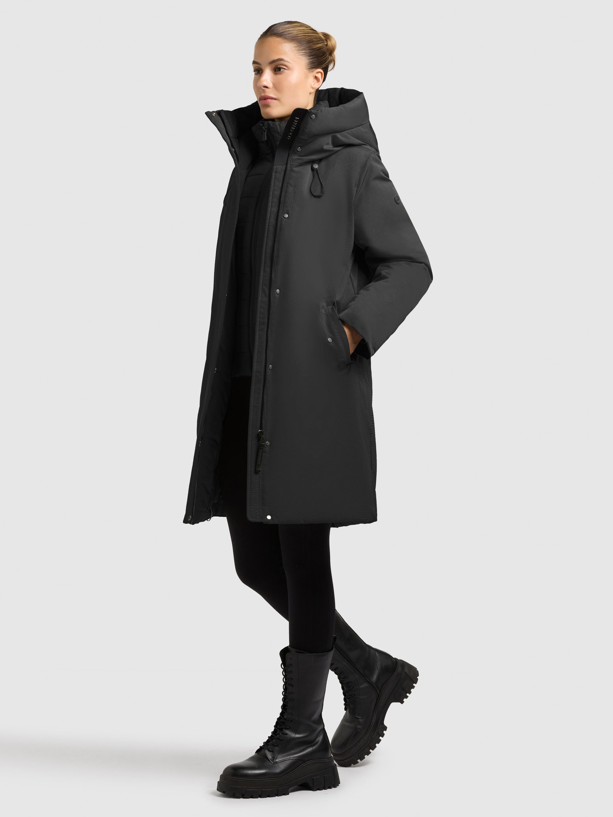 khujo-wedelia-with-inner-jacket-kurzmantel-schwarz-damen-2-in-1 image 2