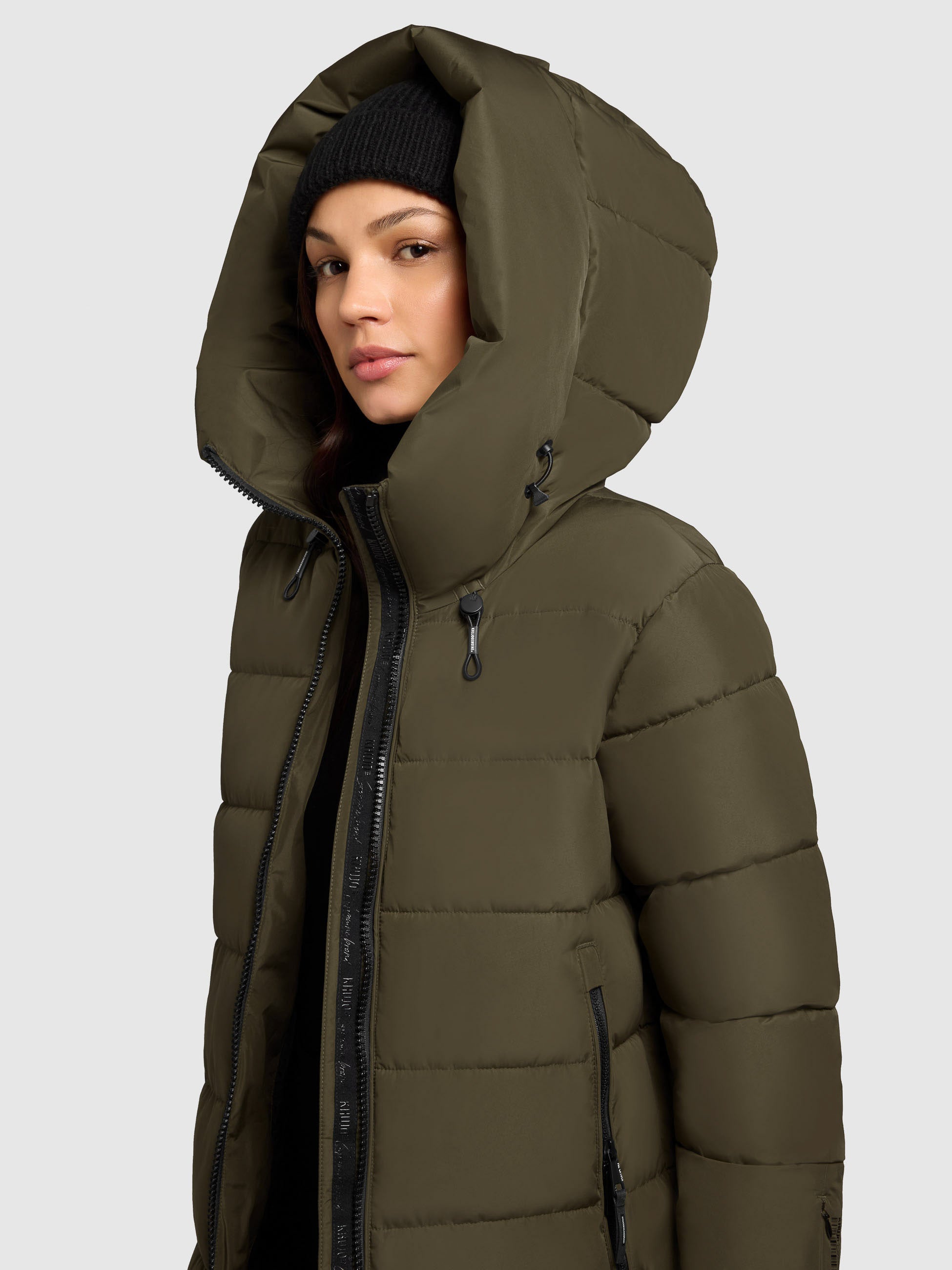 khujo-mantel-jilias5-dark-green-damen-wintermantel-stepp-lang image 7