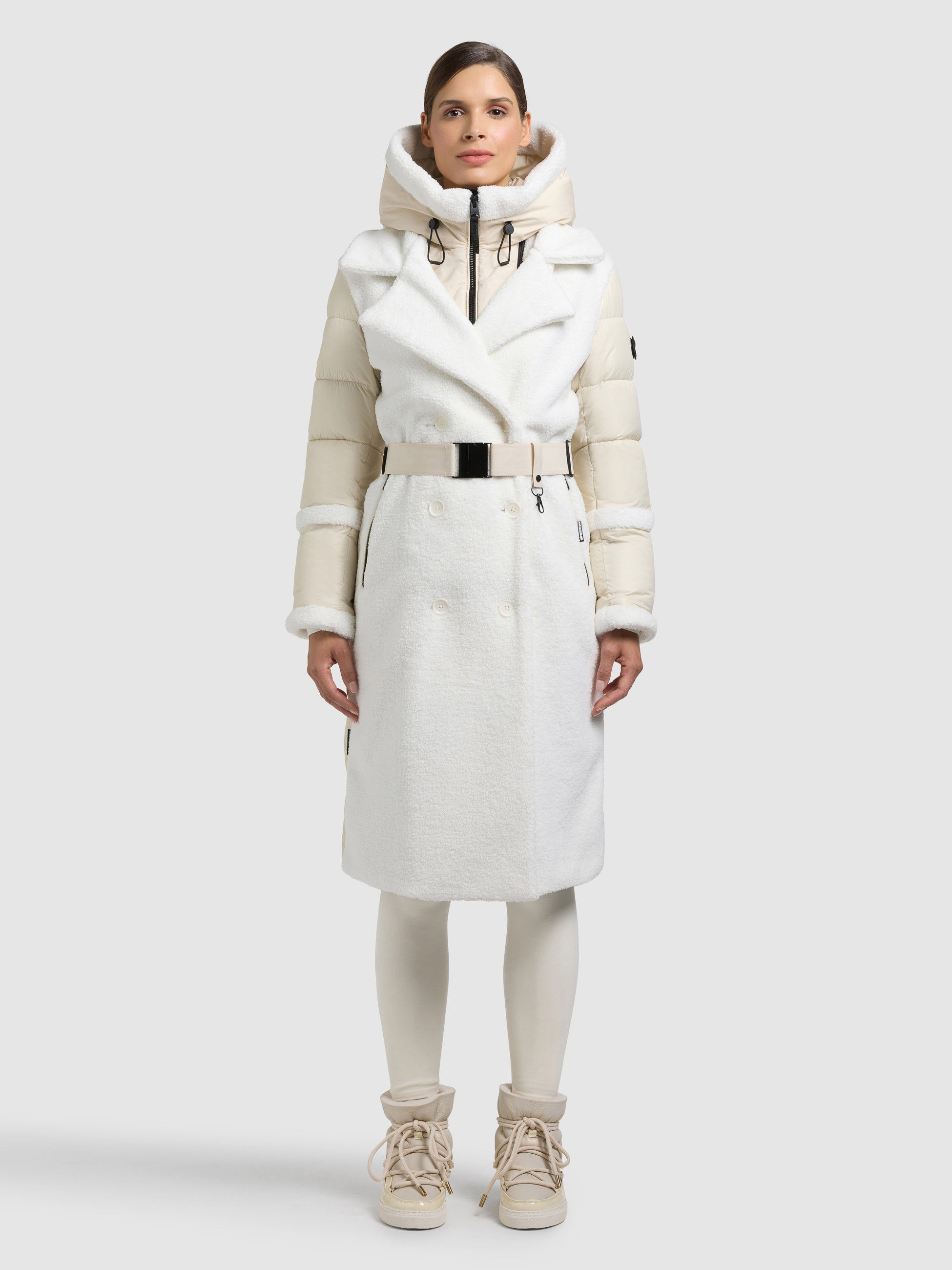 khujo-kalmia-kurzmantel-damen-cotton-cream-teddyfleece-2in1 image 1