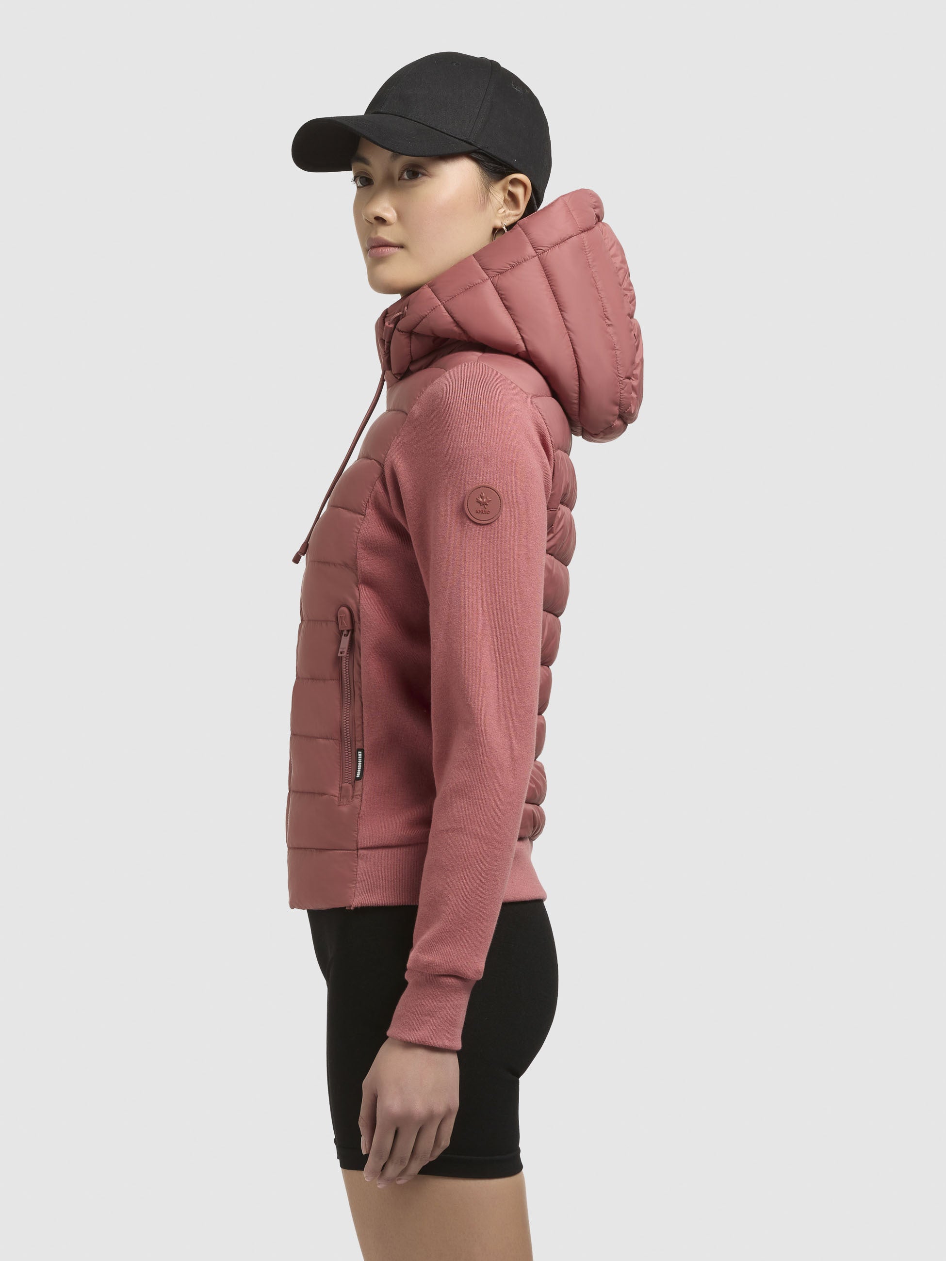 khujo-athi-damen-steppjacke-rostrot-materialmix image 5