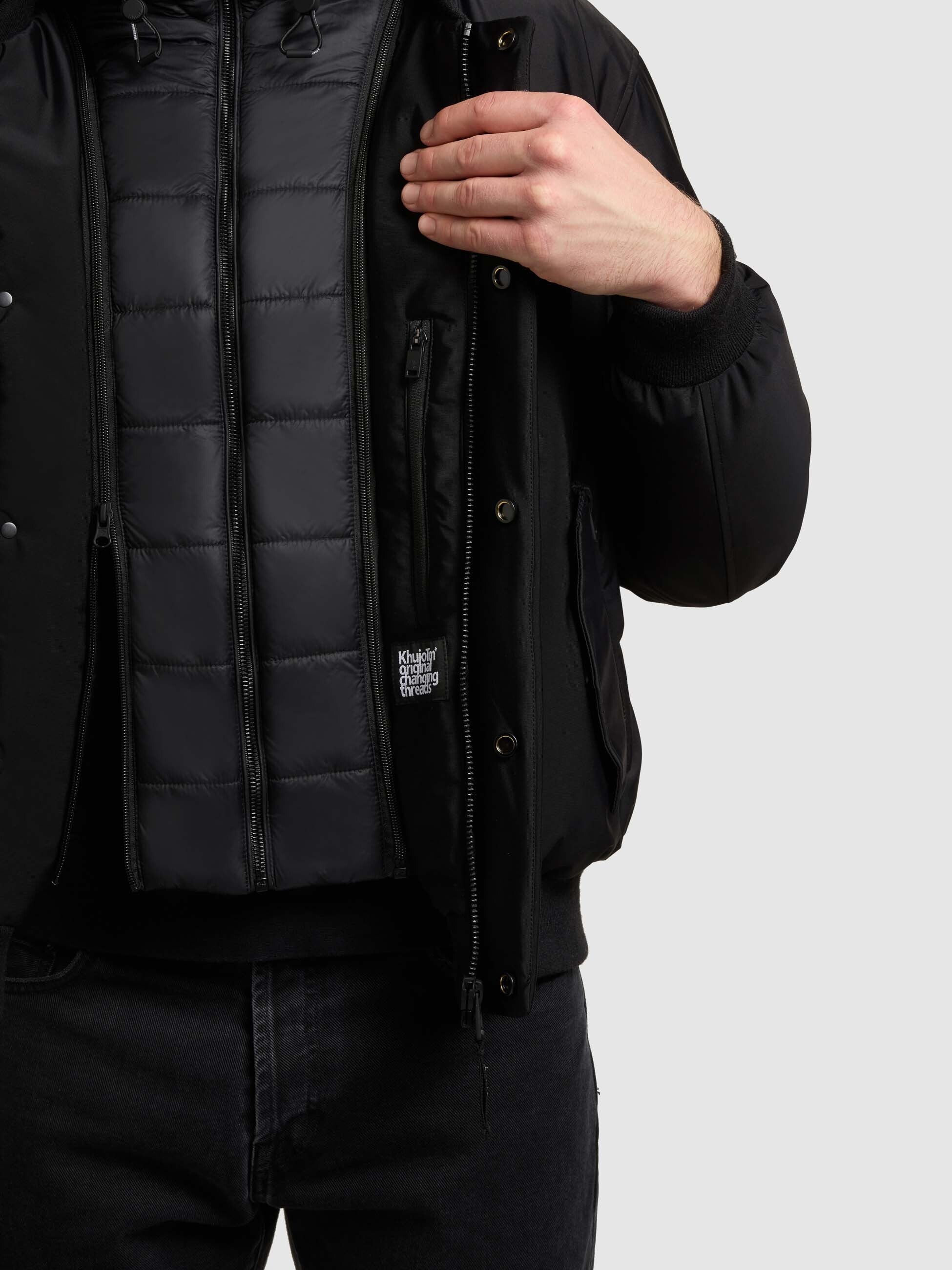 khujo-jacke-clemat-black-damen-bomberjacke-winter-mit-stepp-einsatz image 8