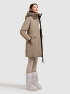 khujo-coat-sina-greige-kurz-wattierter-wintermantel-mit-kapuze image 6