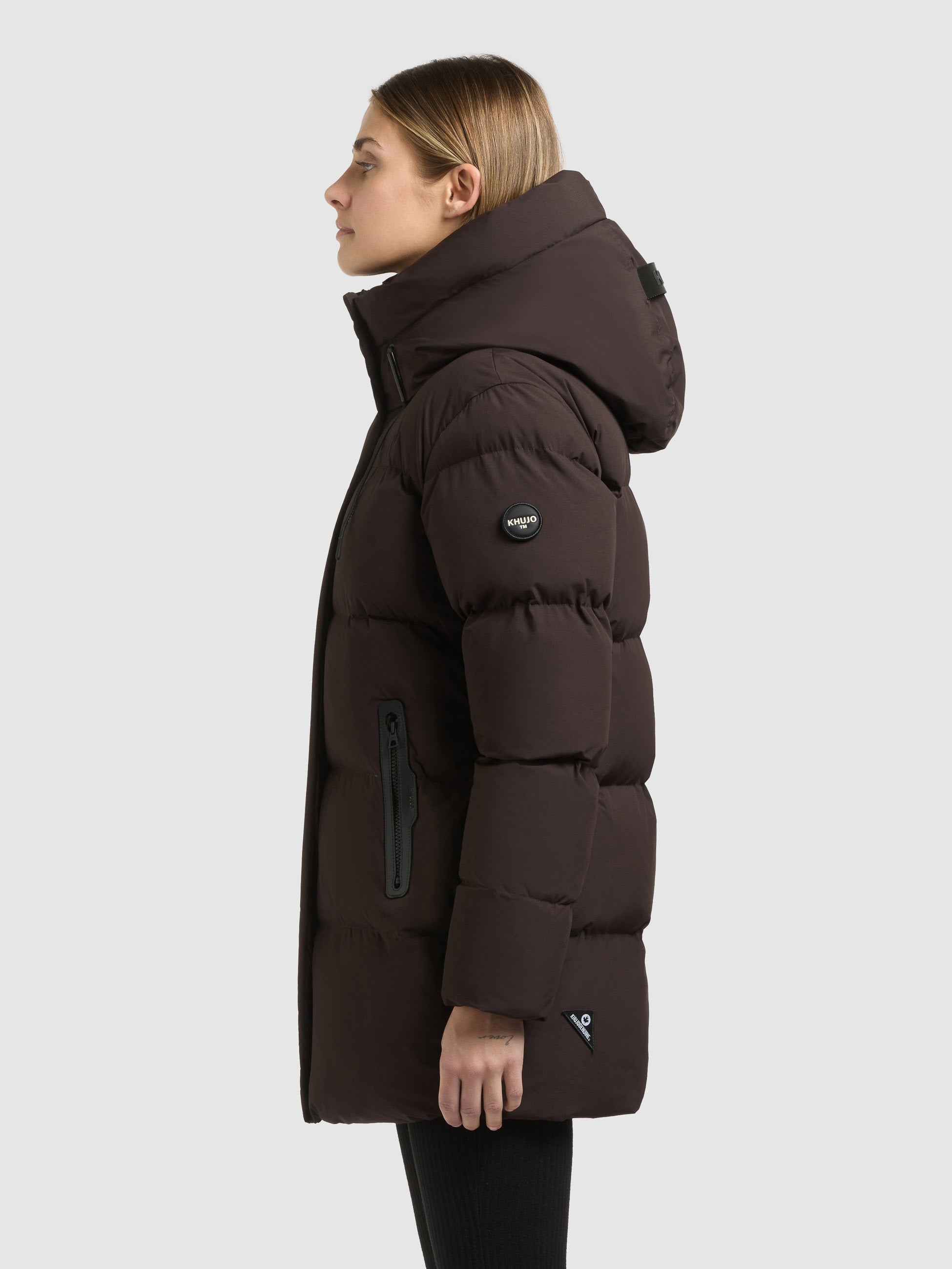khujo-jacke-drown2-matt-steppjacke-chocolate-chip-damen-loose-fit image 5