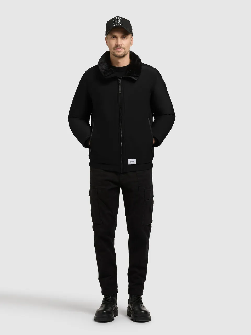 khujo-jacke-huey-black-h-ftlange-damen-blousonjacke-mit-teddyfleece image 1