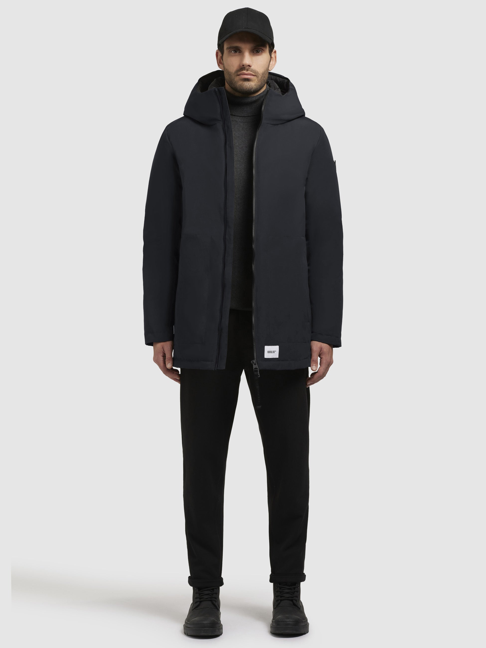 khujo-jacke-adan-dunkelgrau-warm-wattierter-parka-mit-kapuze-und-zwei-wege-rei-v image 6