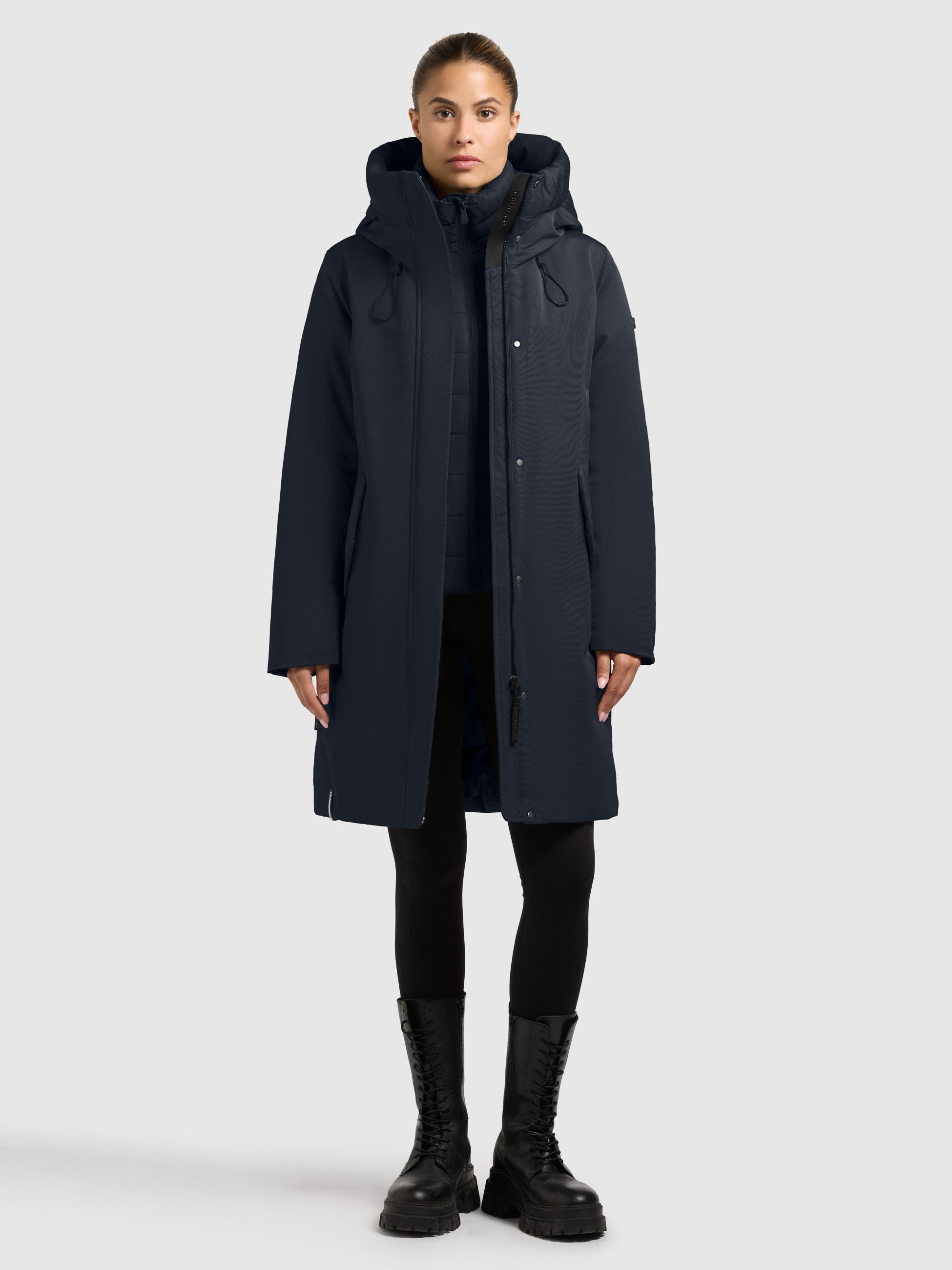 khujo-mantel-wedelia-with-inner-jacket-port-blue-kurzmantel-2in1-damen image 1