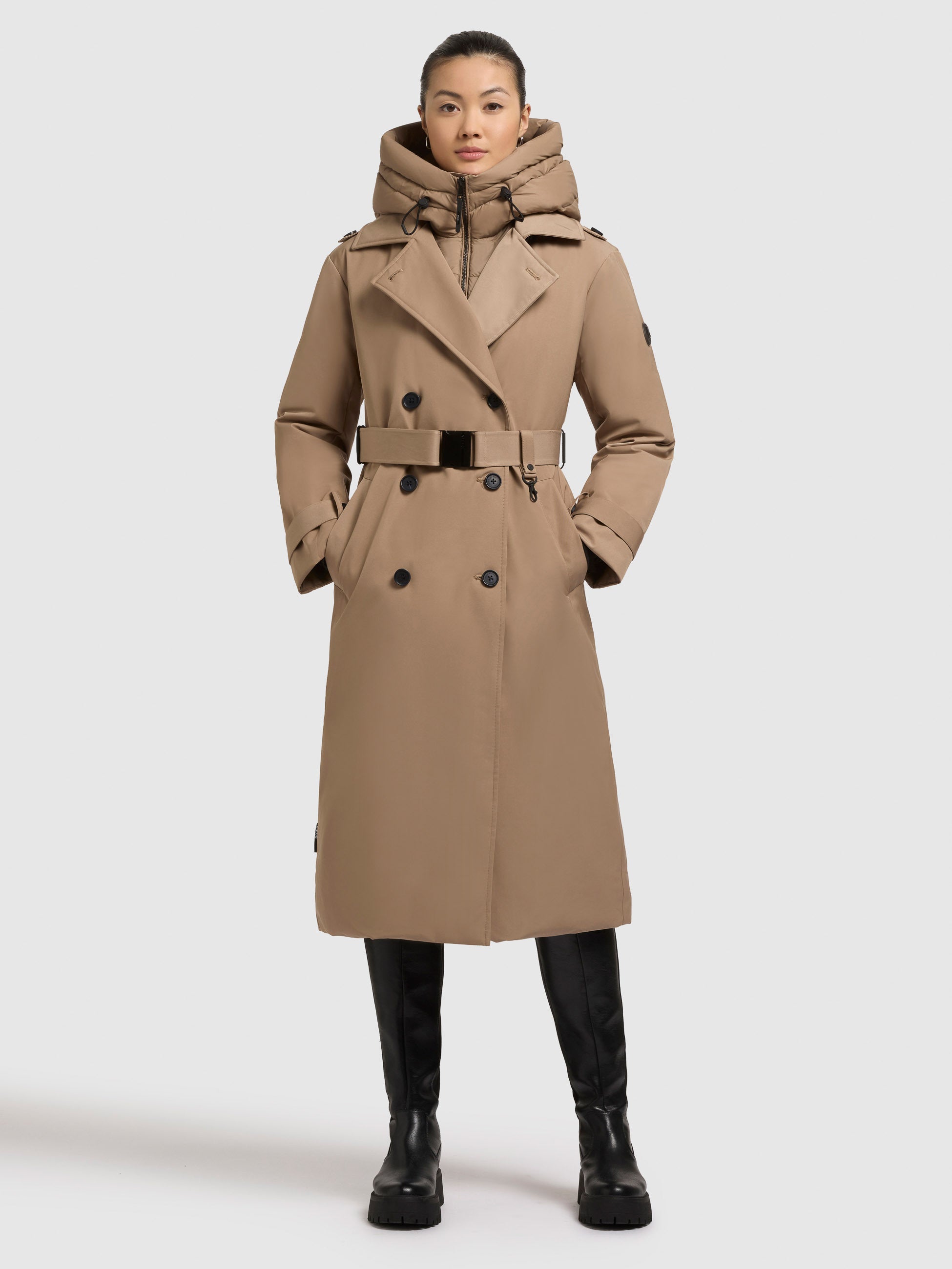 khujo-mantel-elena2-cookie-beige-knielanger-trench-wintermantel-damen-mit-g-rtel image 1