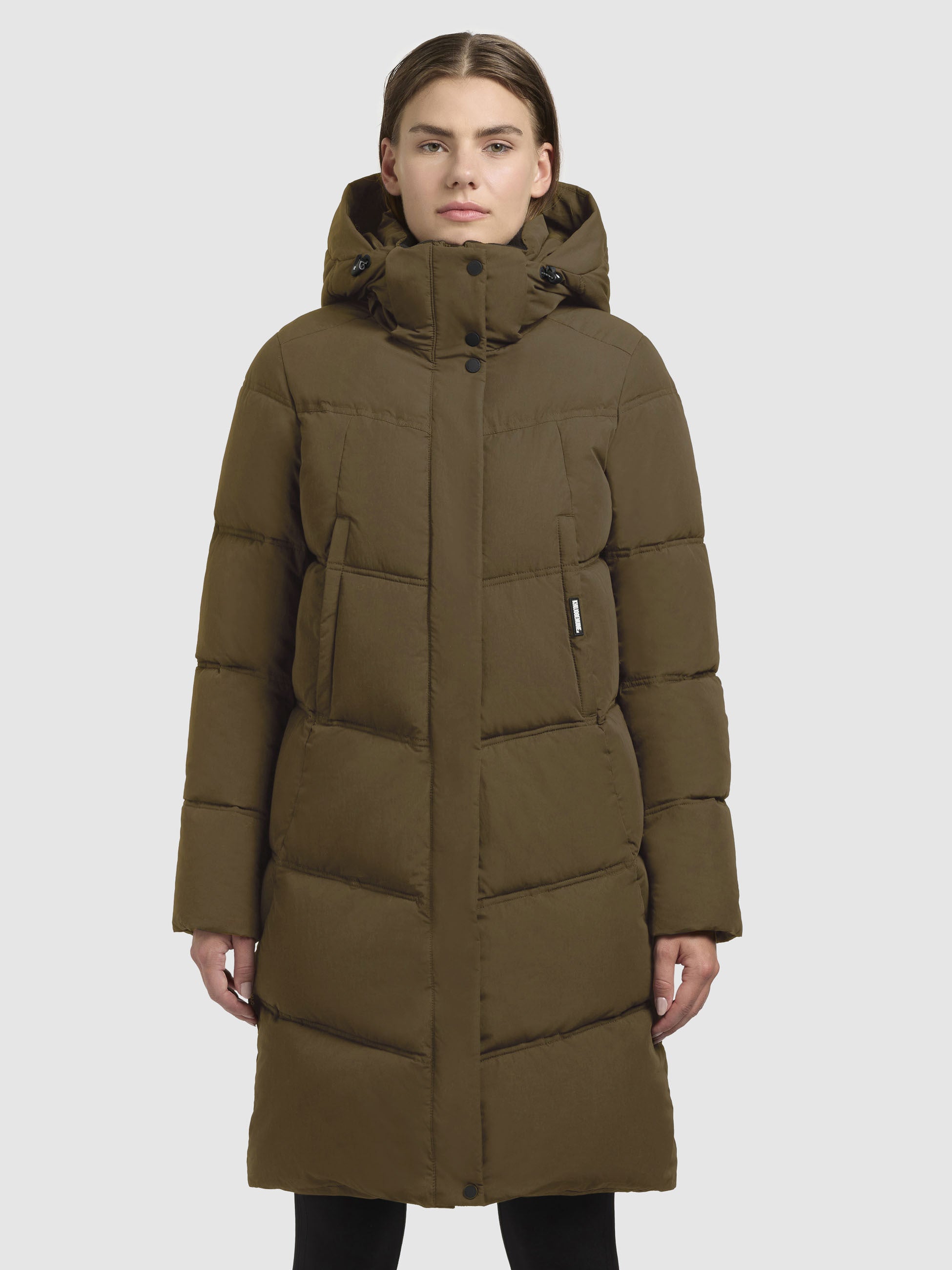 khujo-graya-damen-kurzmantel-khaki-regular-fit-mit-kapuze image 4