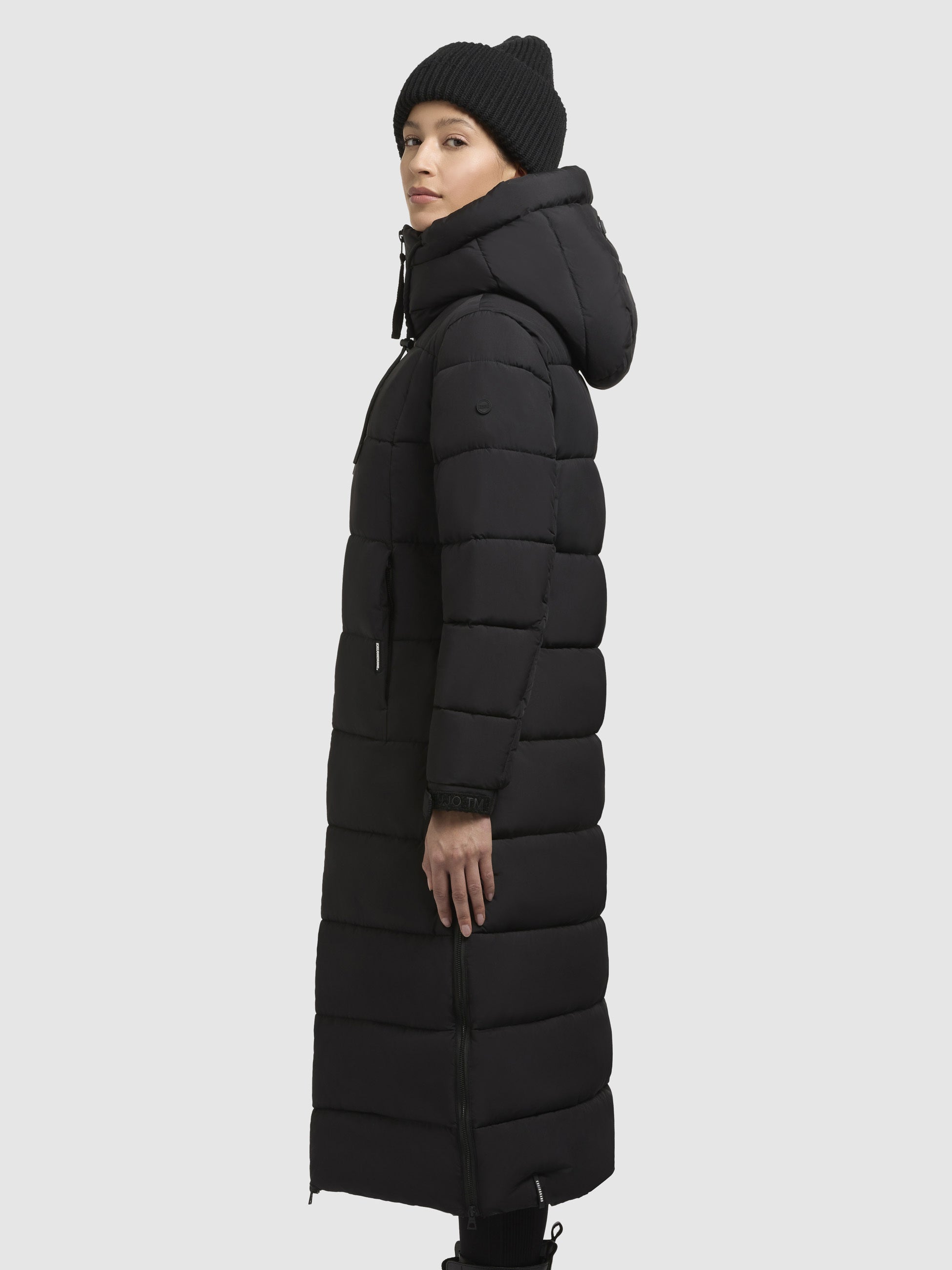 khujo-deria3-damen-mantel-schwarz-steppmantel-knielang-slim-fit image 5