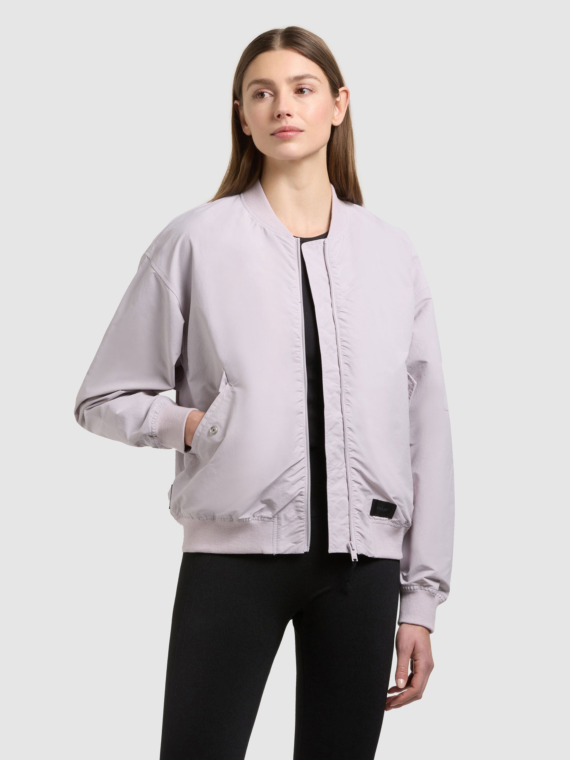 khujo-facee-blouson-bomberjacke-damen-raindrops-lilac-mit-tasche image 4