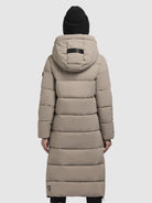 khujo-coat-dote-matt-wadenlanger-steppmantel-in-gray-beige-mit-abnehmbarer-kapuz image 3