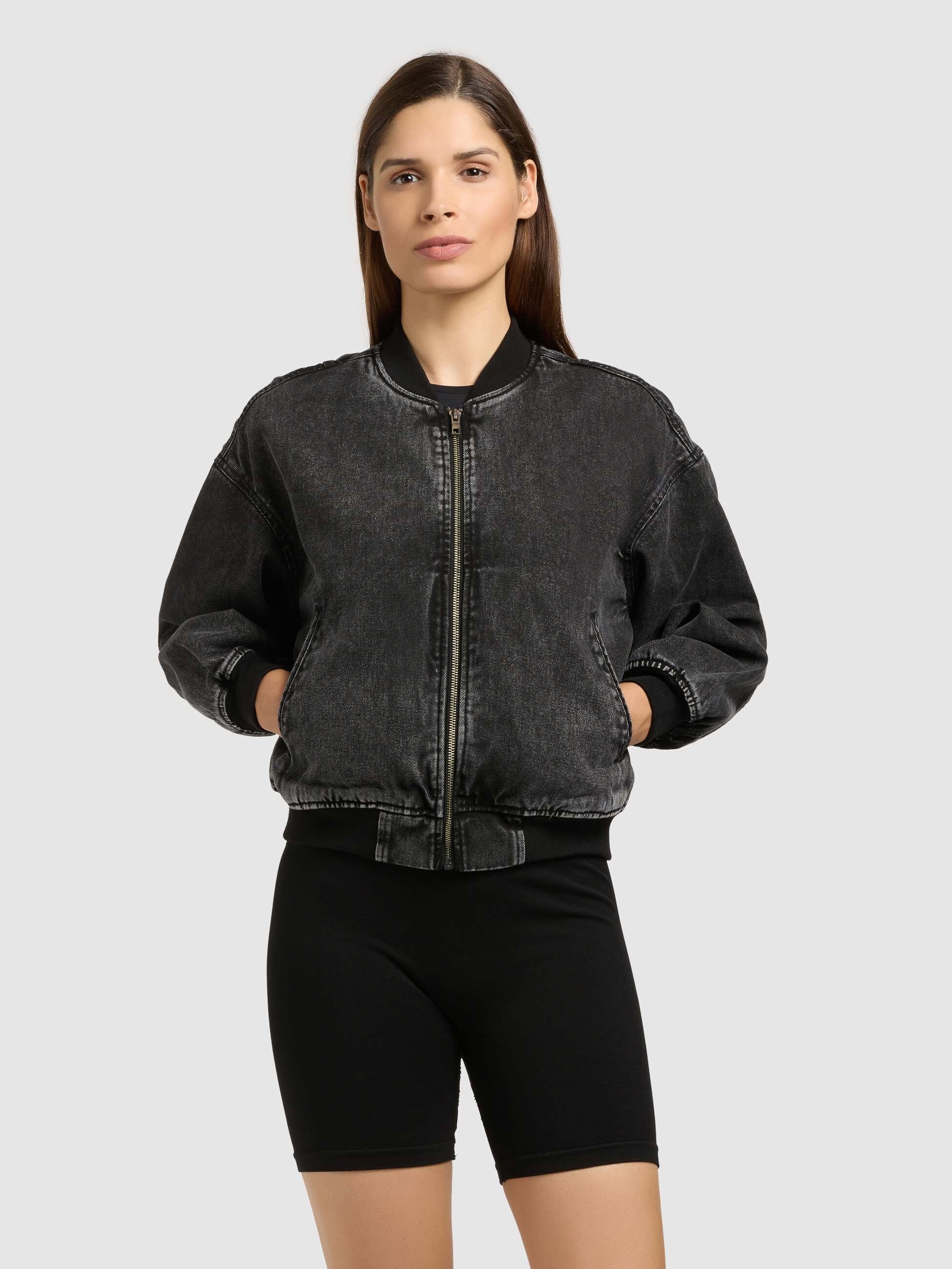 khujo-clara-black-damen-jeansjacke-blouson-bomberjacke image 1
