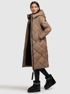 khujo-salia-damen-wintermantel-light-brown-gesteppt-wadenlang image 2