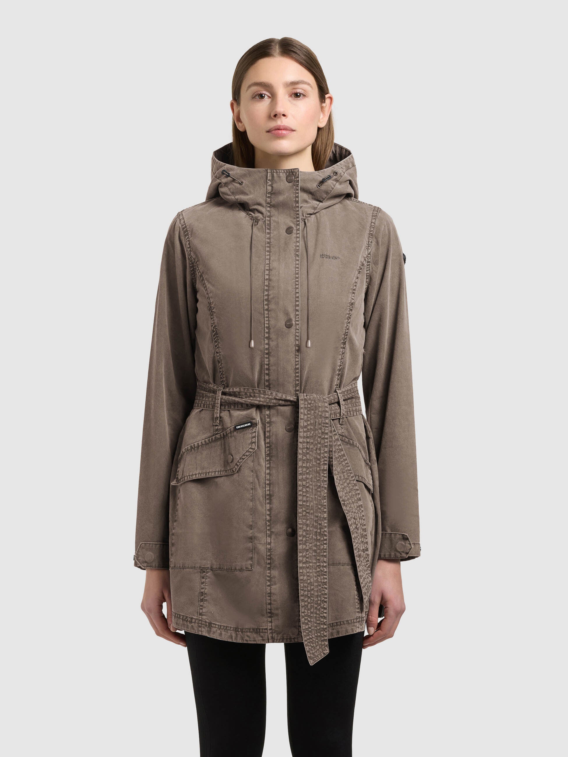 khujo-prea-jacke-damen-trench-parka-in-latte-brown-mit-kapuze-und-g-rtel image 4