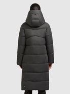 khujo-lima-coat-dark-melange-gray-knielanger-damenmantel image 3