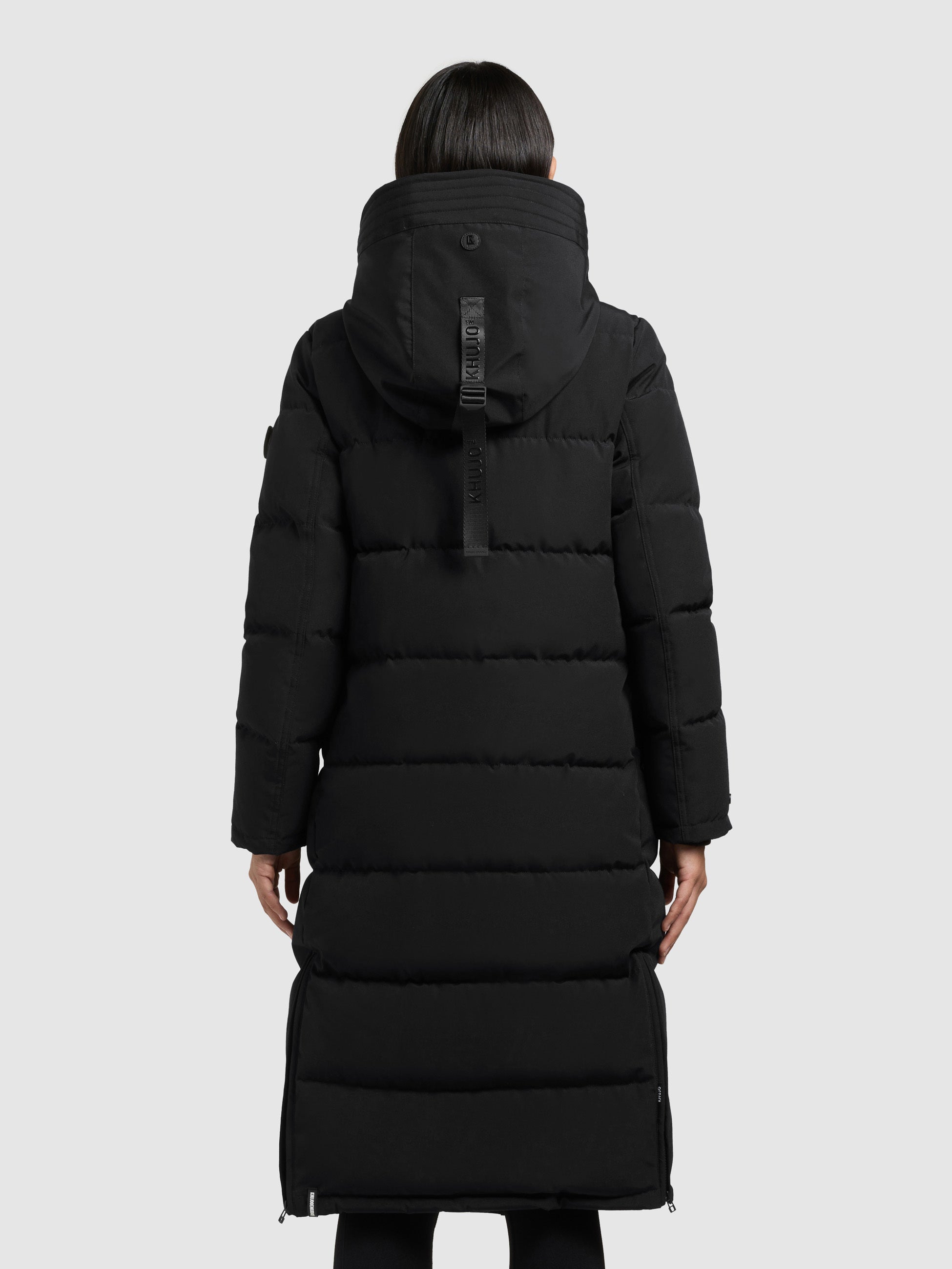 khujo-mantel-devion2-black-knielanger-steppmantel-damen-schwarz-mit-kapuze image 3