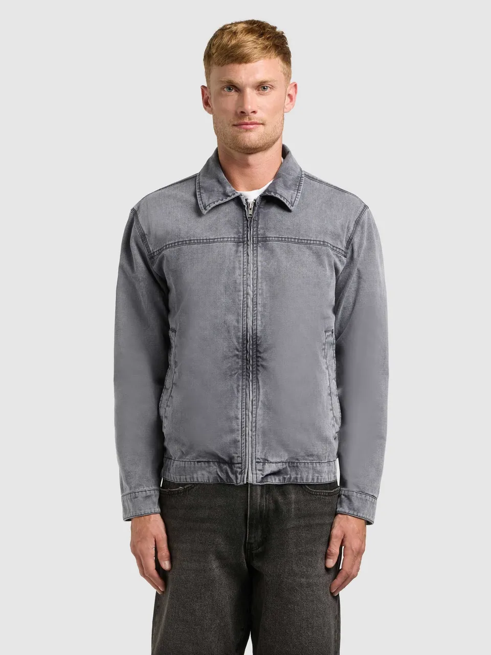 khujo-brave-damen-blousonjacke-oxford-blue-harrington-canvas image 1