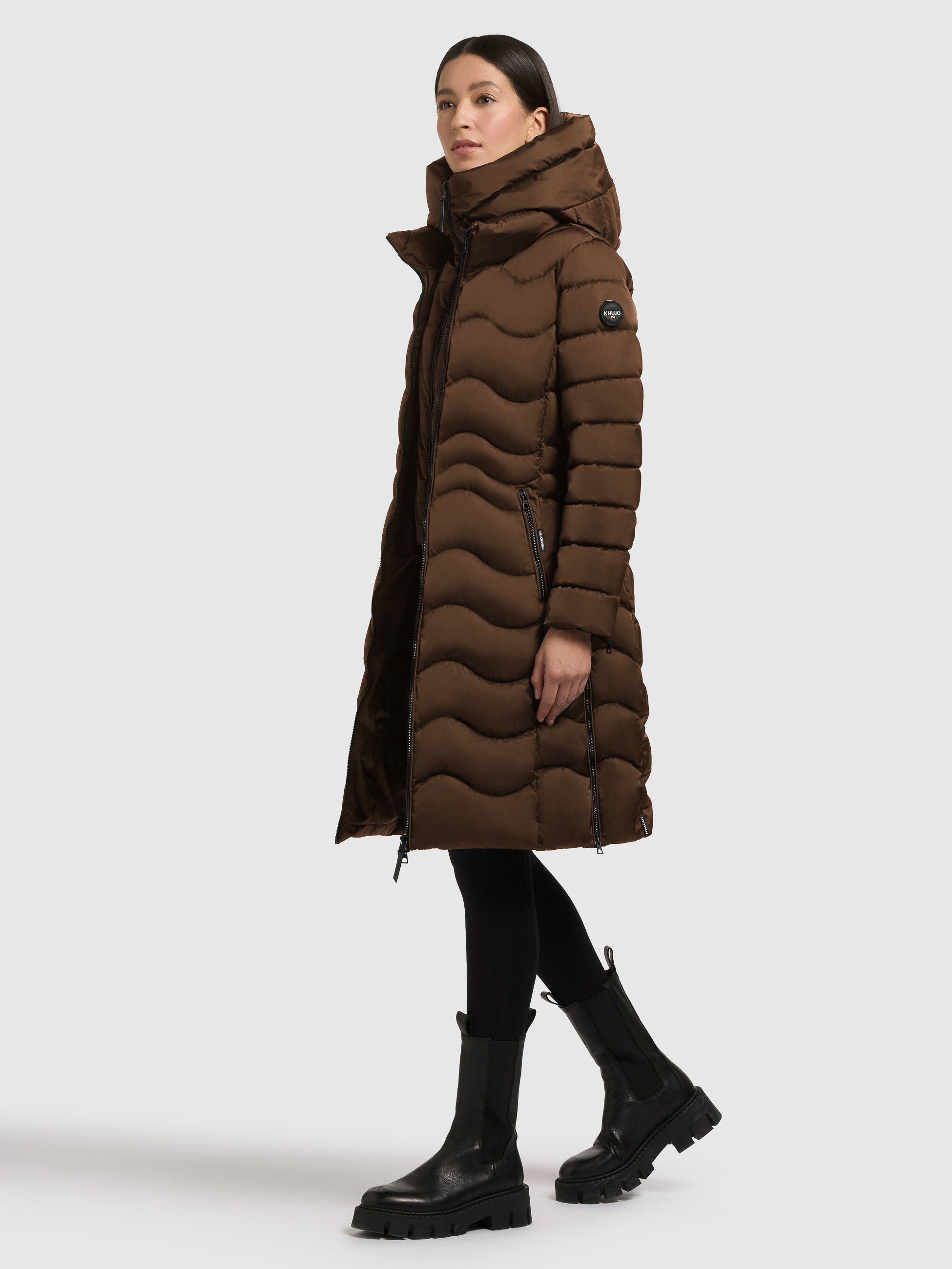 khujo-mira-2in1-damen-steppmantel-copper-brown-mit-herausnehmbarem-einsatz image 2