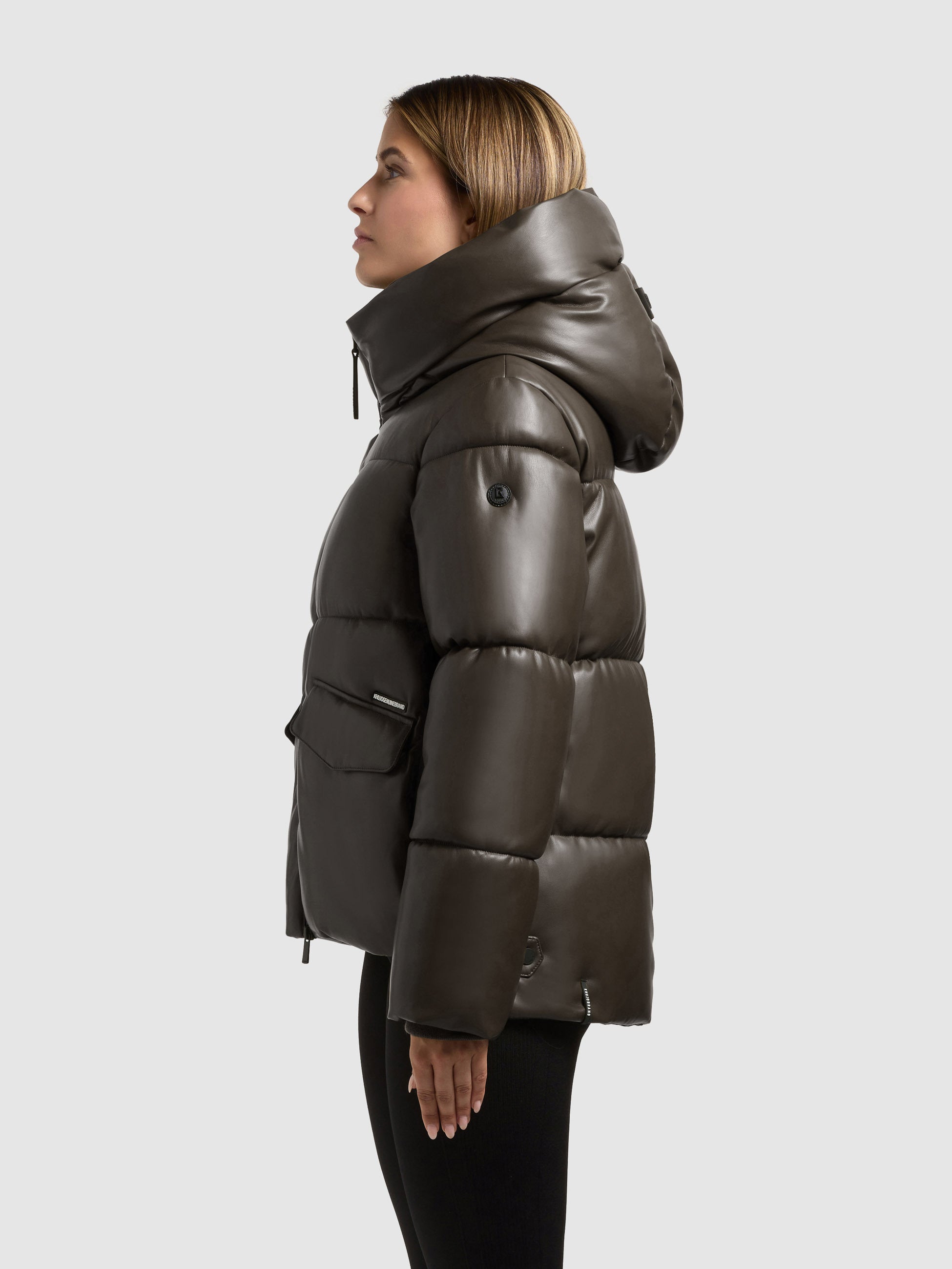 khujo-aurora-damen-kapuzenjacke-braun-lederoptik image 5