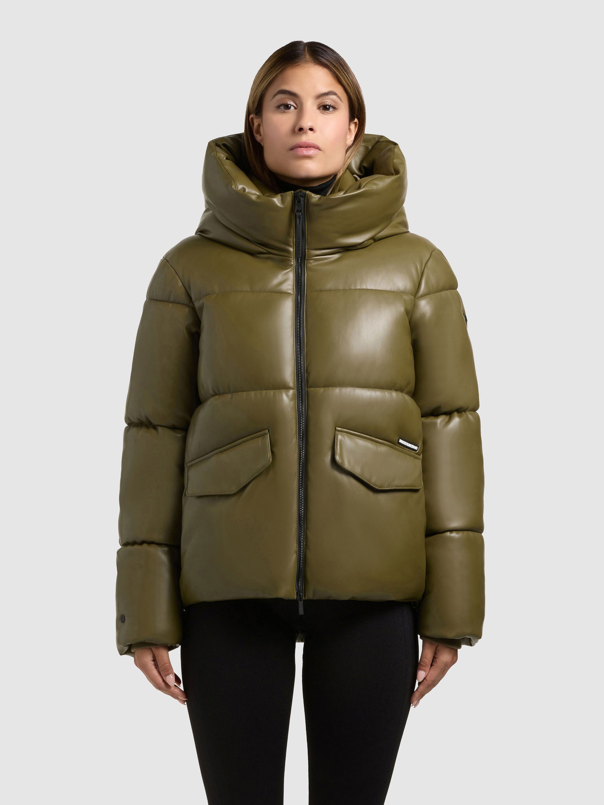 khujo-jacke-aurora-olive-damen-kapuzenjacke-in-lederoptik image 4