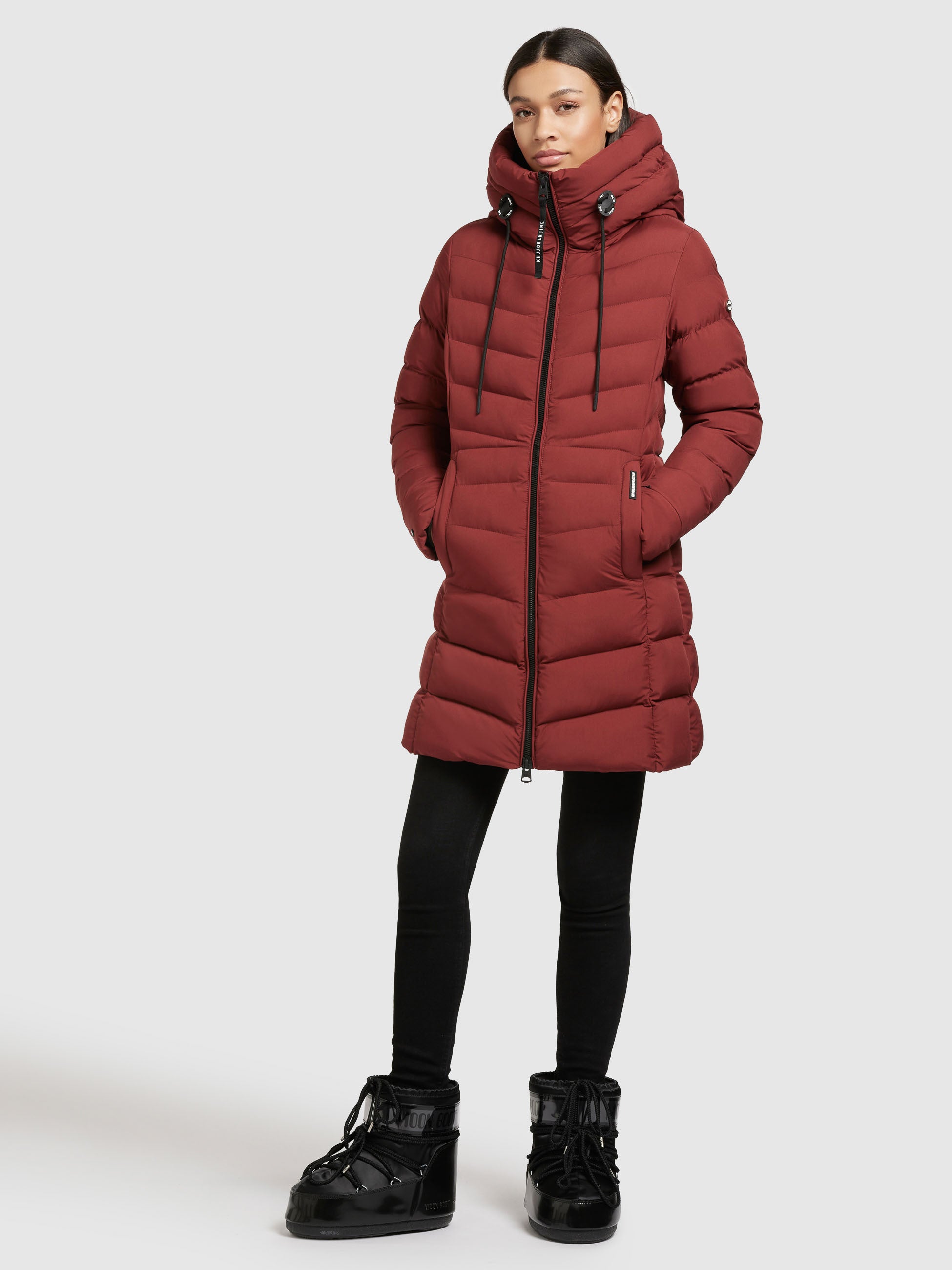 khujo-jacke-tuhani2-matt-rostrot-damen-steppjacke-leicht image 5