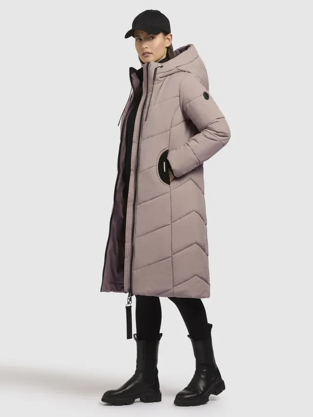 khujo-coat-aribay5-taupe-steppmantel-mit-strick image 1