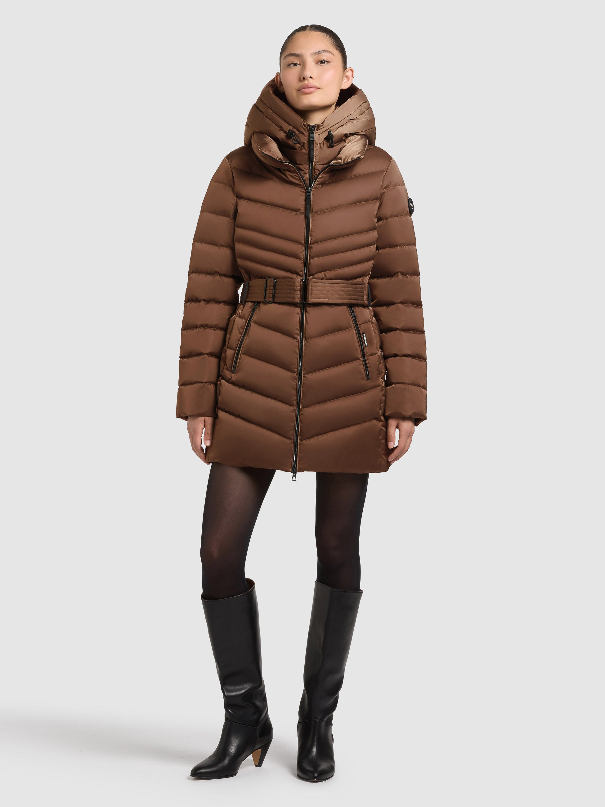 khujo-jacke-kina-copper-brown-damen-steppjacke-mit-einsatz image 2