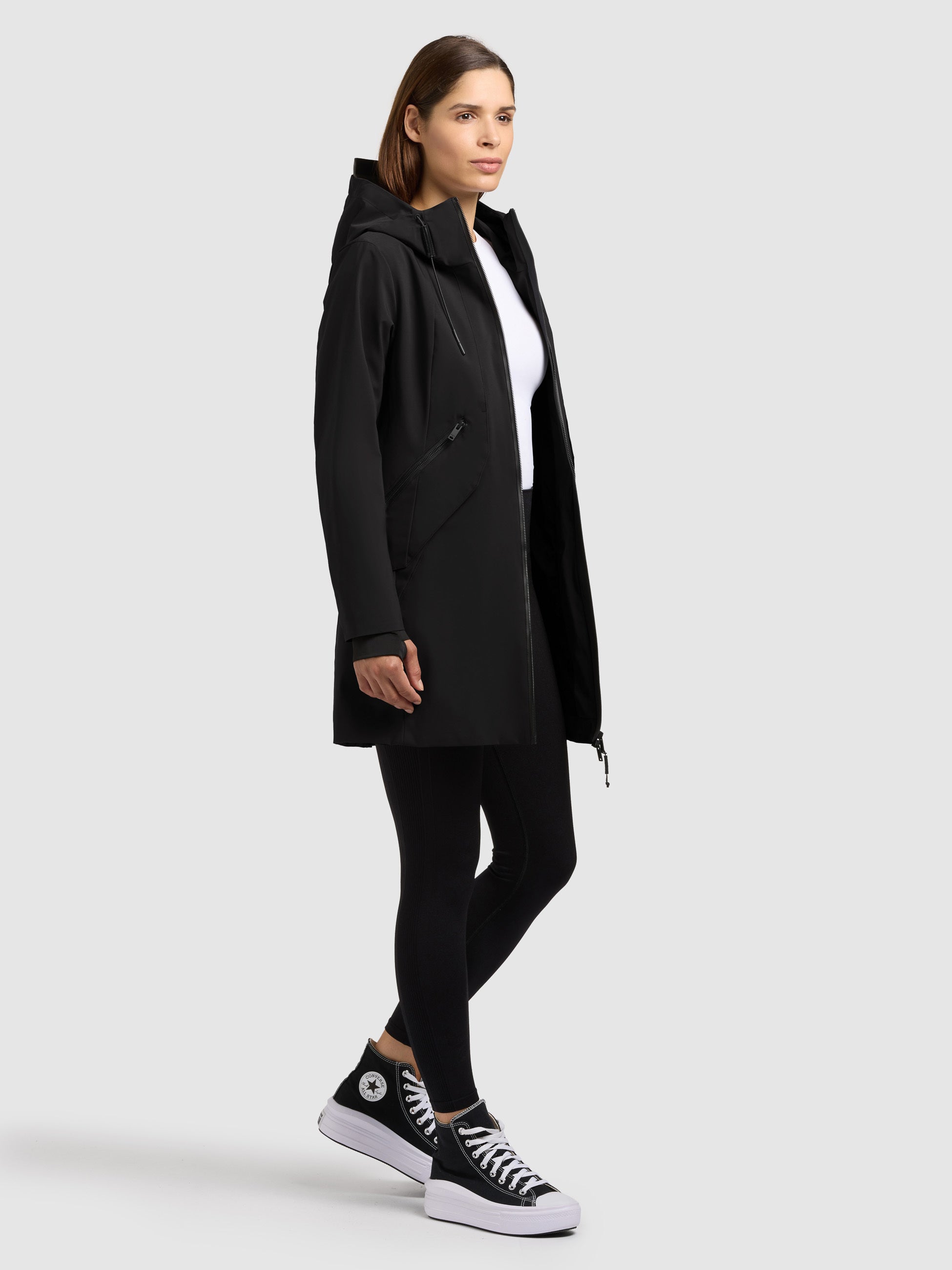 khujo-jacke-eiza-black-lange-damen-regenjacke-wasserabweisend-schwarz image 7