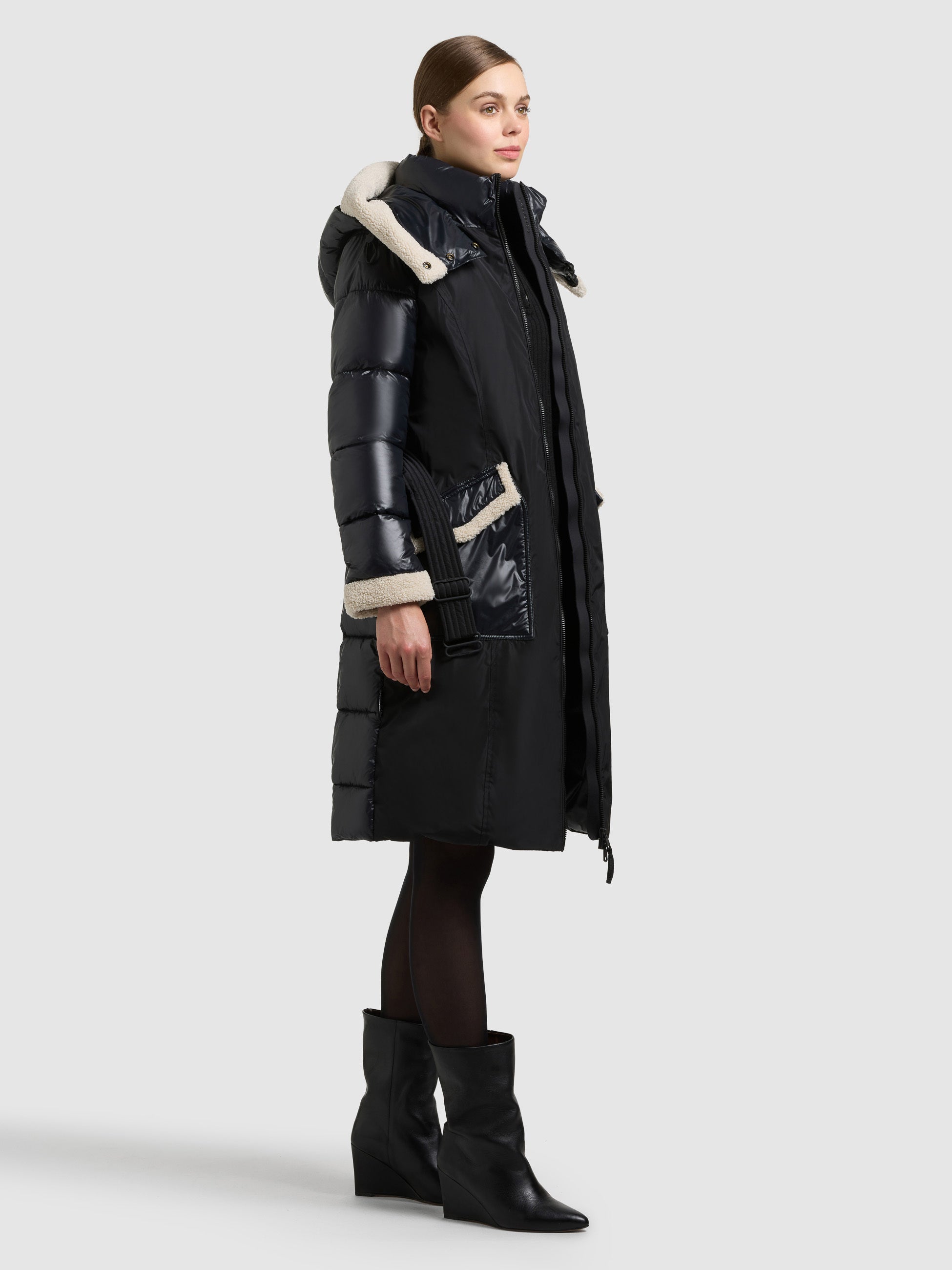 khujo-poppy-damen-kurzmantel-knielang-teddyfleece-schwarz image 6