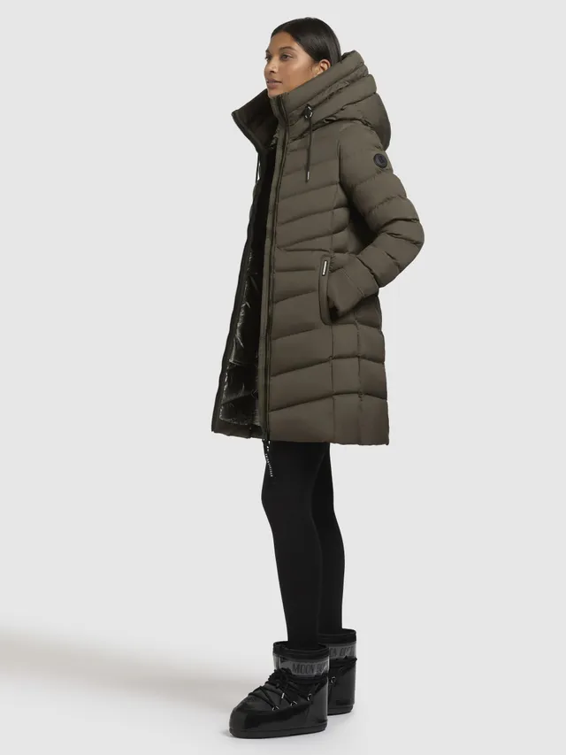 khujo-jacke-tuhani4-khaki-superleichte-steppjacke-mit-kapuze-und-zwei-wege-rv image 1