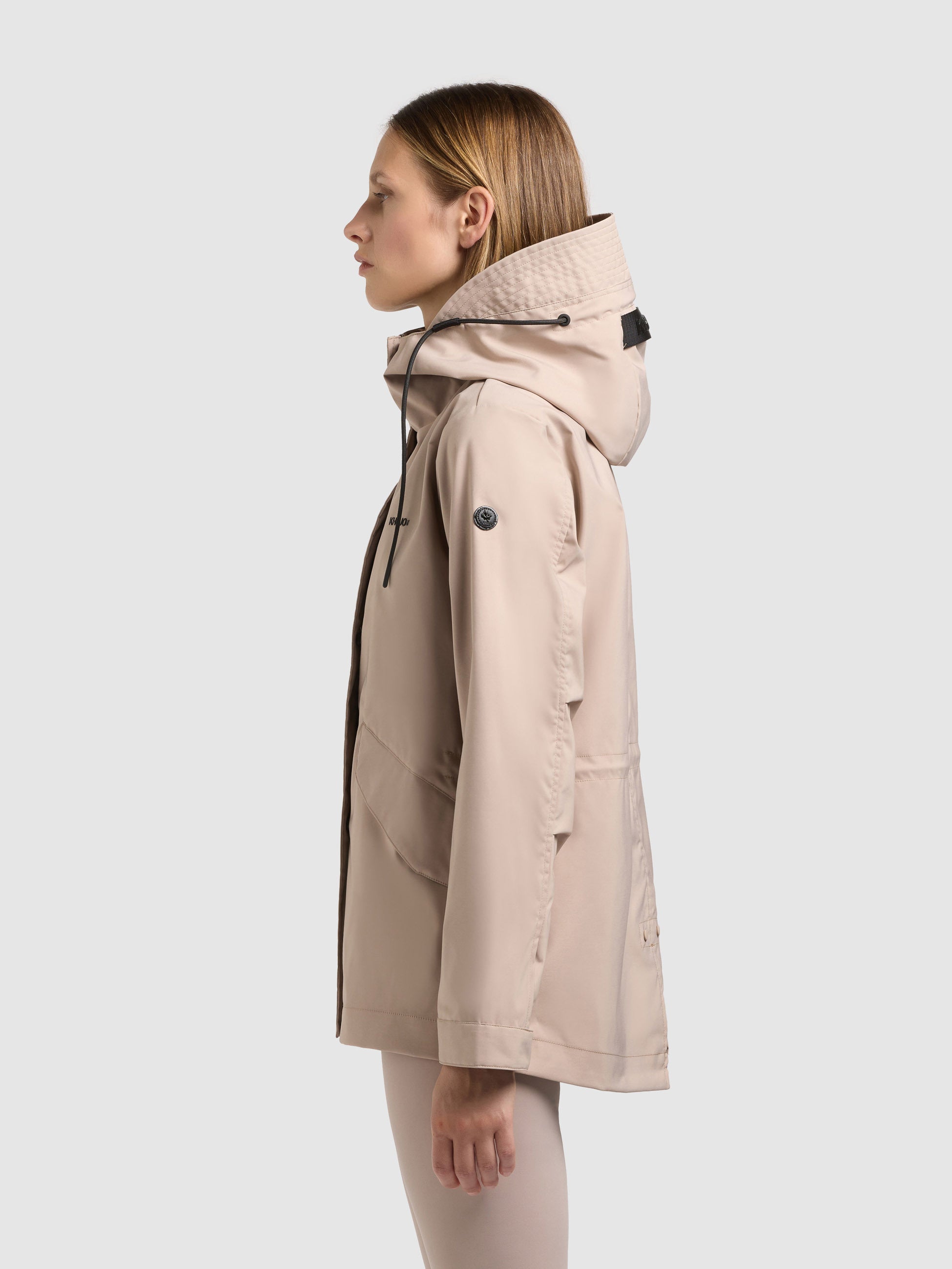 khujo-mantel-agev-latte-beige-damen-bergangsmantel-sommerparka-baumwoll-mix image 5