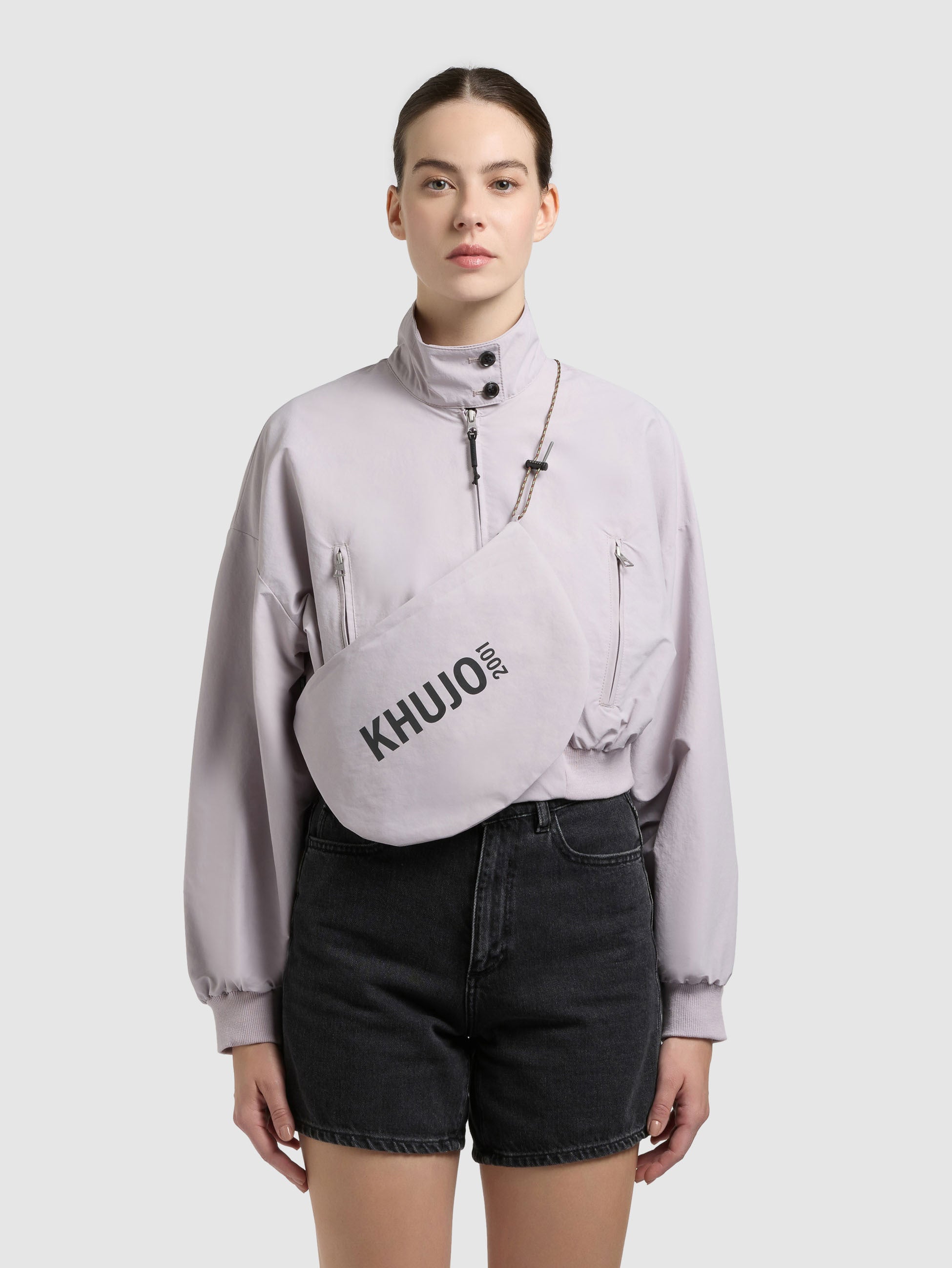 khujo-jacke-marta-with-bag-raindrops-lilac-kurzer-blouson-mit-tasche image 1