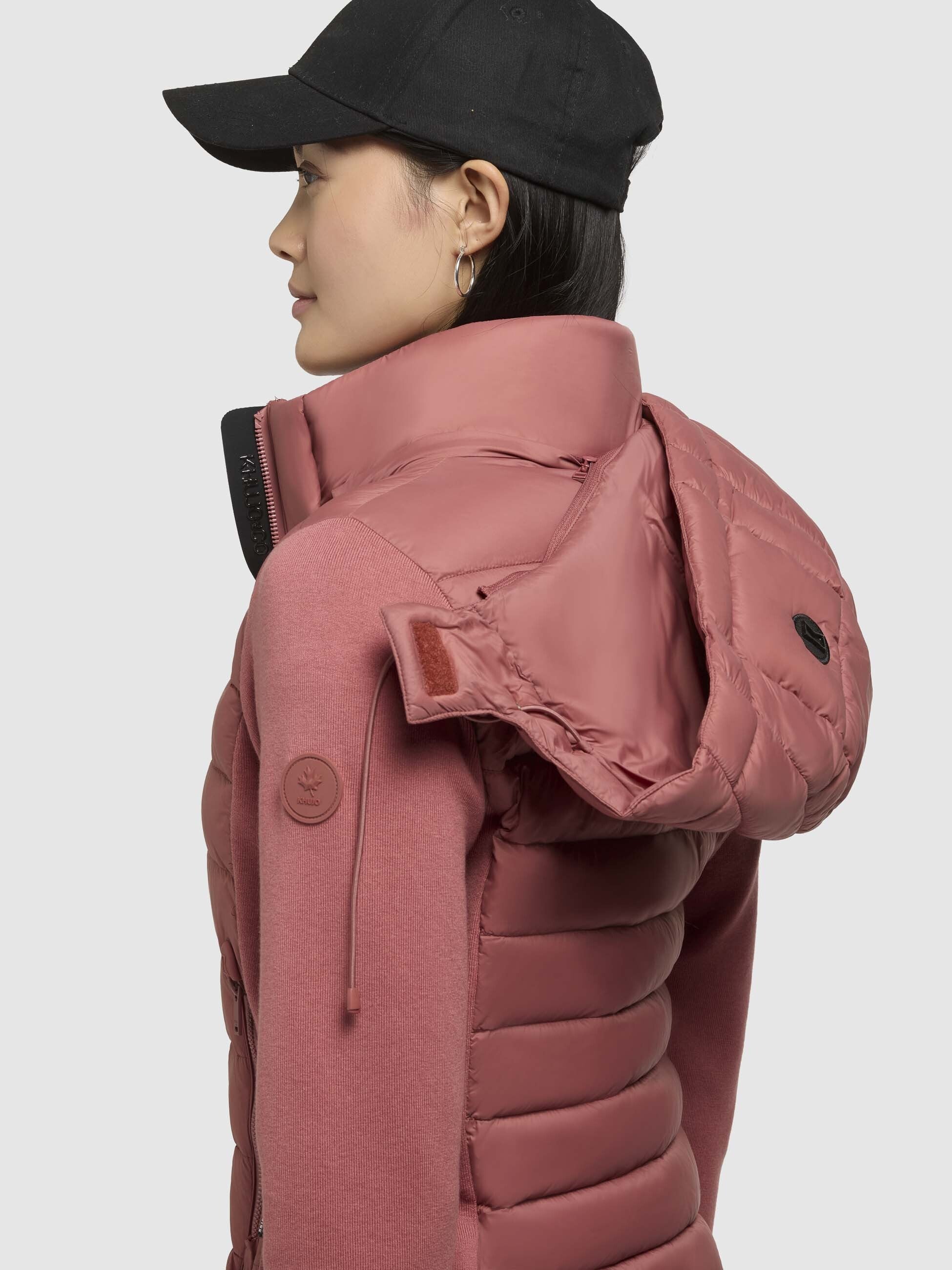khujo-athi-damen-steppjacke-rostrot-materialmix image 8