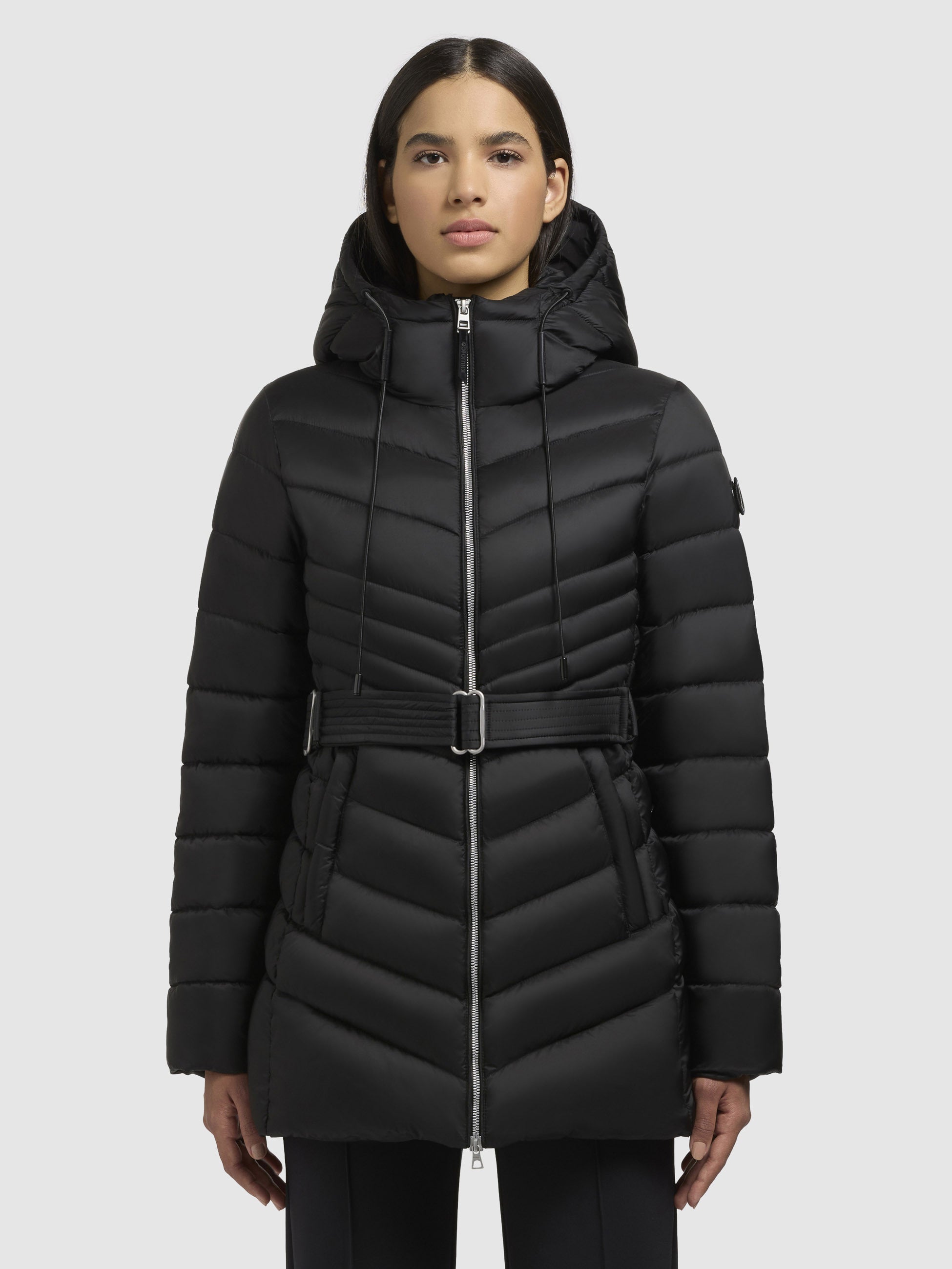 khujo-jacke-selma-schwarz-damen-steppjacke-mit-tailleng-rtel-und-kapuze image 4