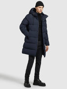 khujo-coat-dewey-blue-nights-langer-damen-wintermantel-wattiert image 2